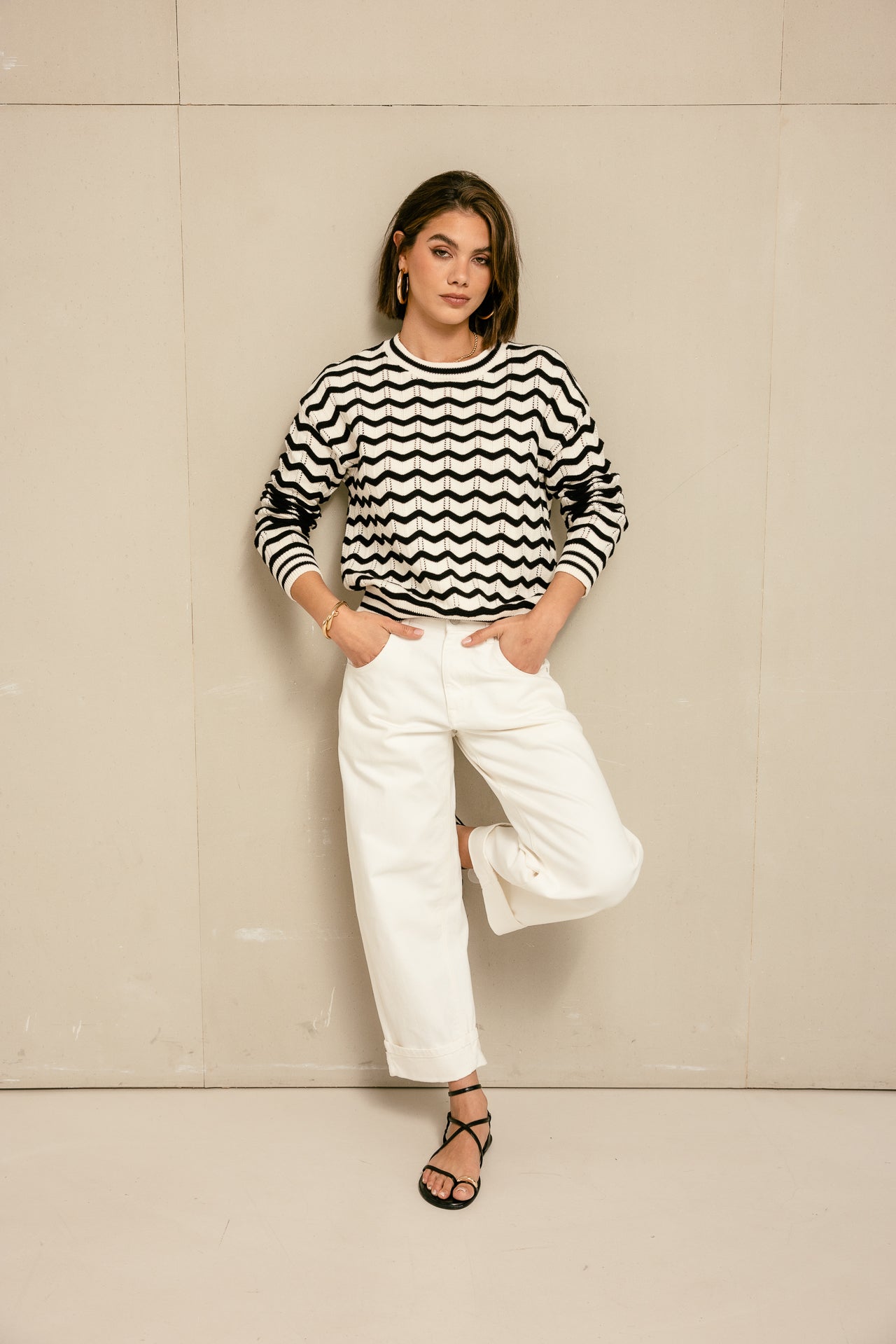 

Suéter de punto Mujer Panella white & black | Freeman T. Porter