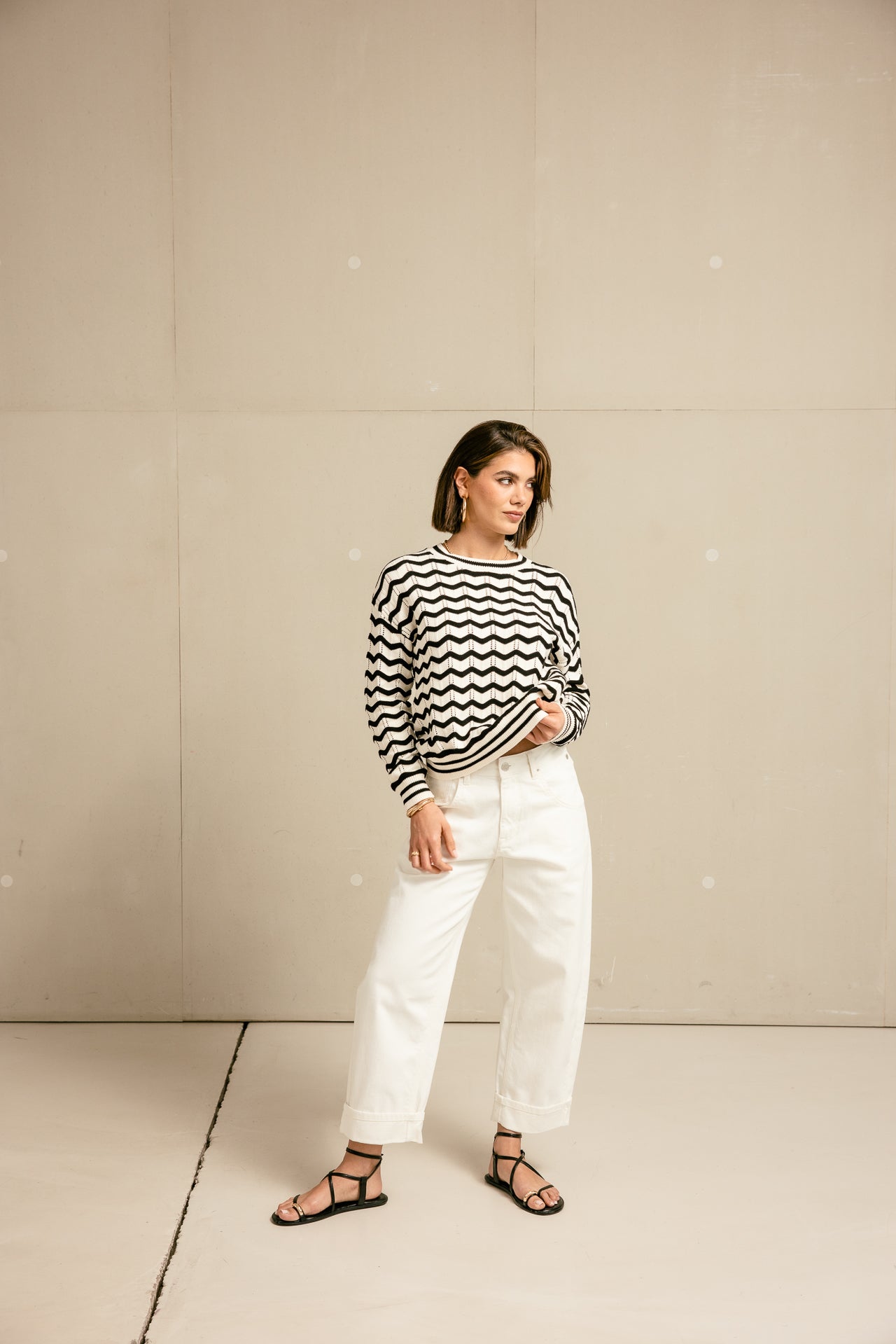 

Suéter de punto Mujer Panella white & black | Freeman T. Porter