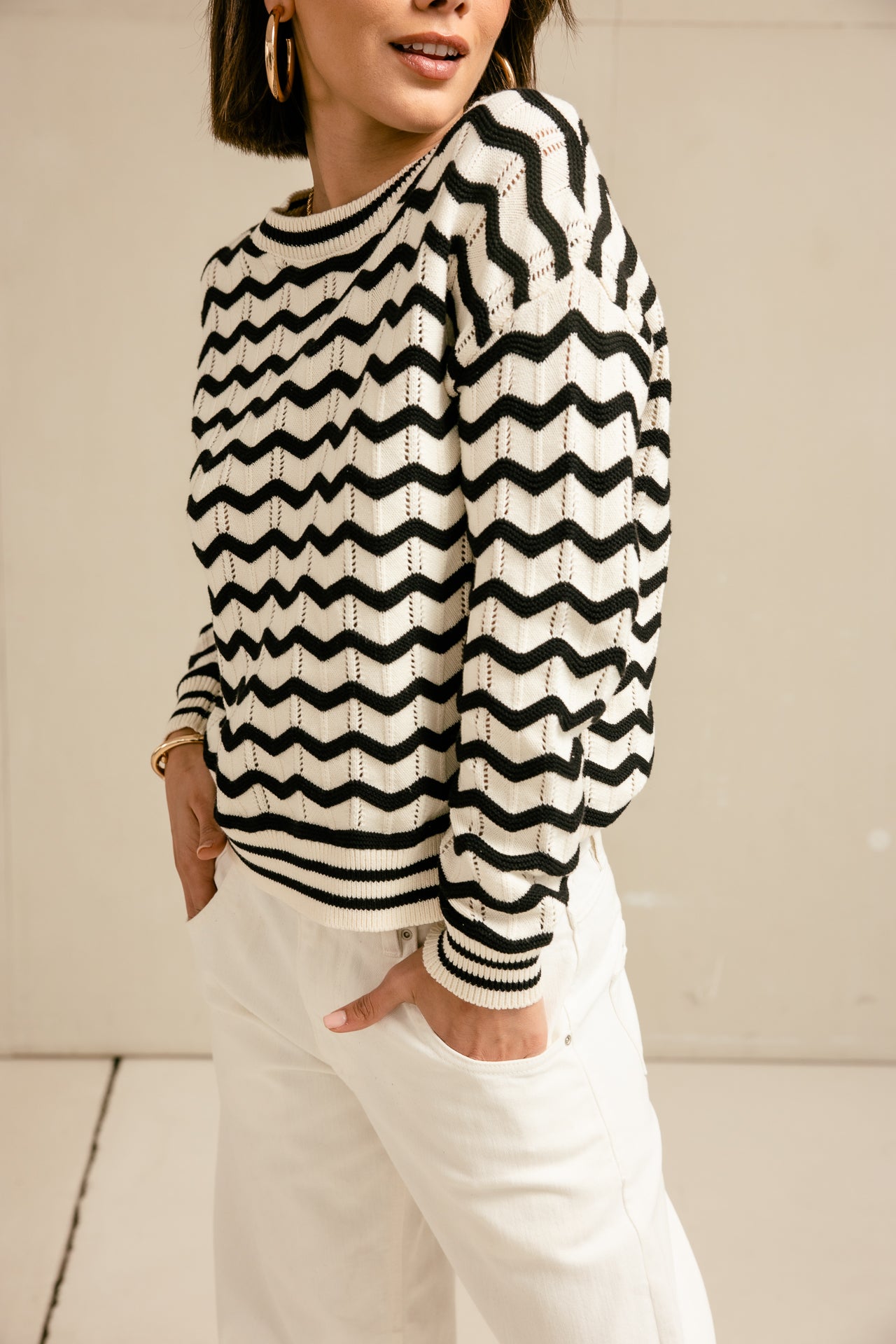 

Suéter de punto Mujer Panella white & black | Freeman T. Porter