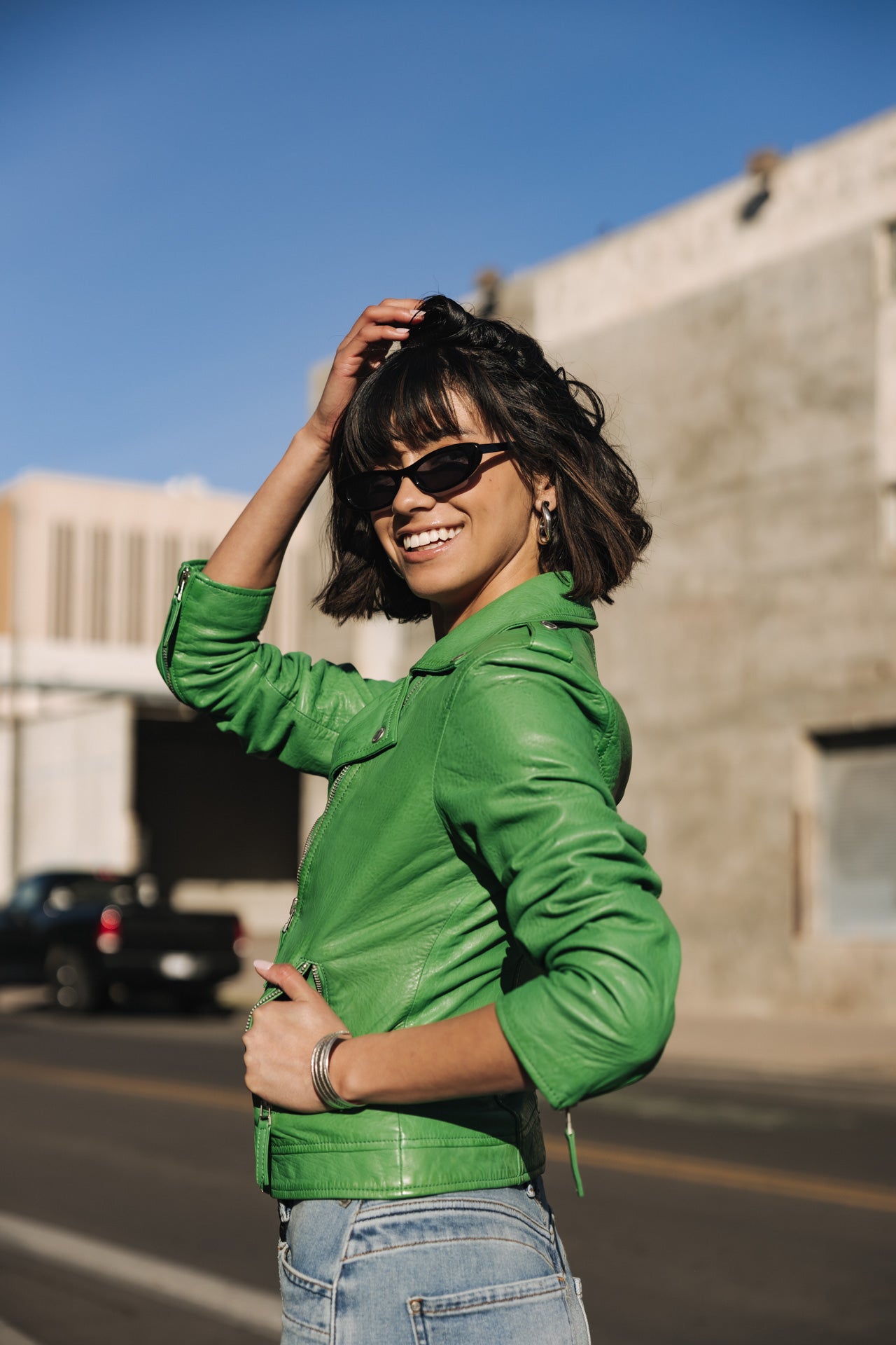 

Cuero perfecto Mujer Kristen Leather killy green | Freeman T. Porter