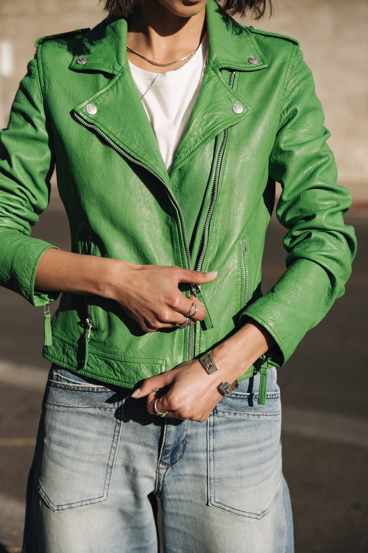 

Cuero perfecto Mujer Kristen Leather killy green | Freeman T. Porter