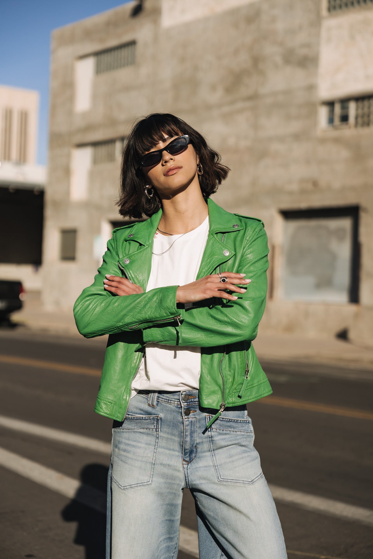 

Cuero perfecto Mujer Kristen Leather killy green | Freeman T. Porter