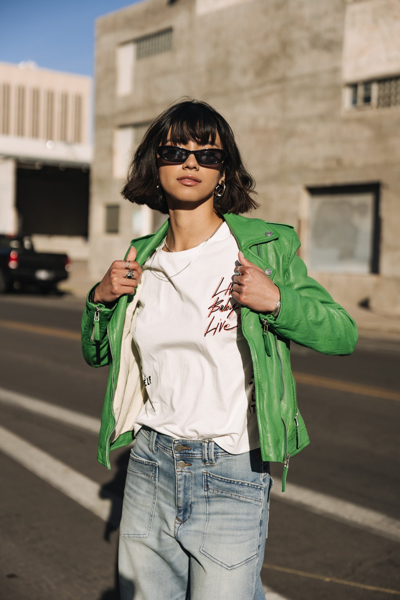 

Cuero perfecto Mujer Kristen Leather killy green | Freeman T. Porter