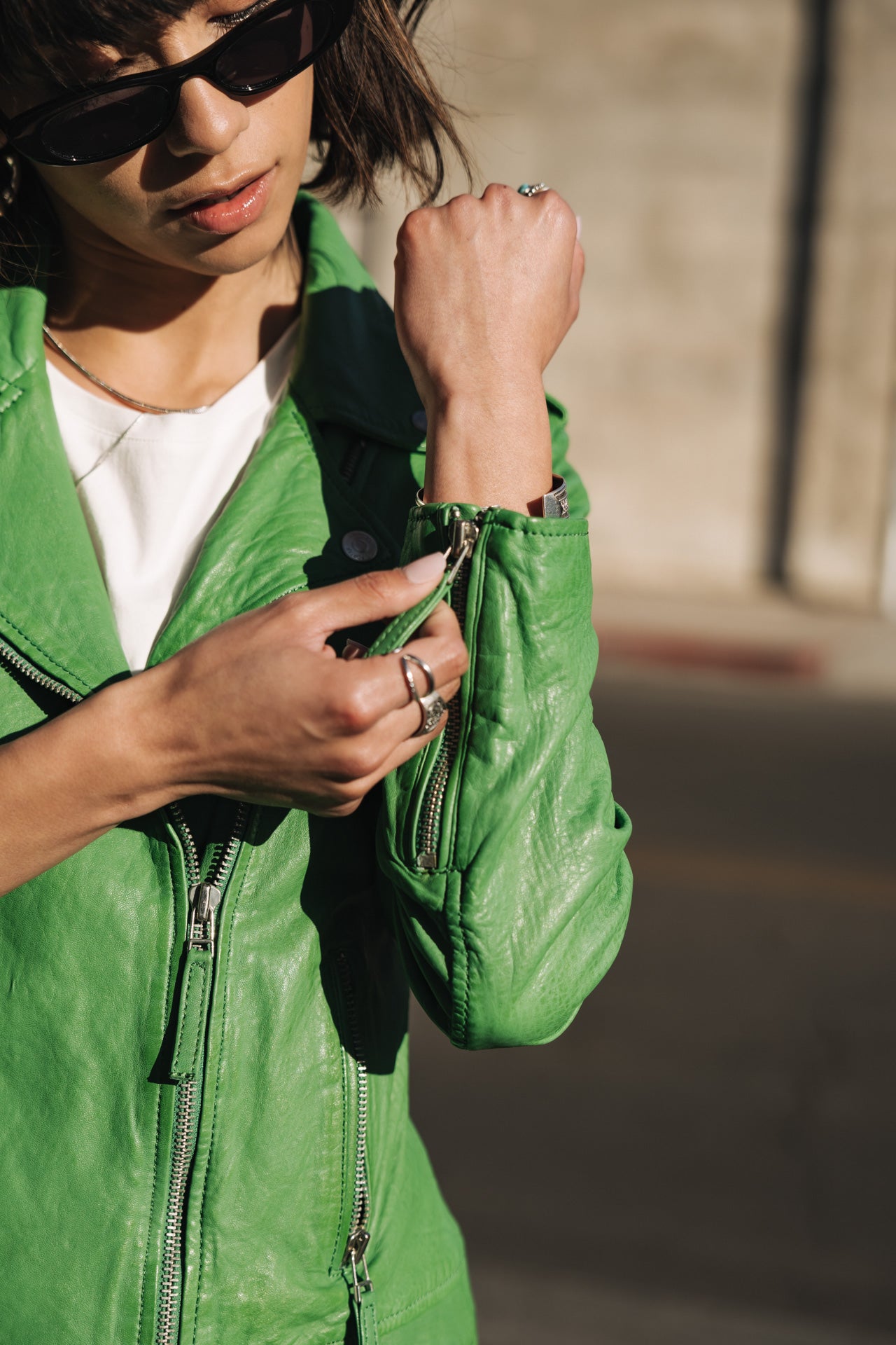 

Cuero perfecto Mujer Kristen Leather killy green | Freeman T. Porter