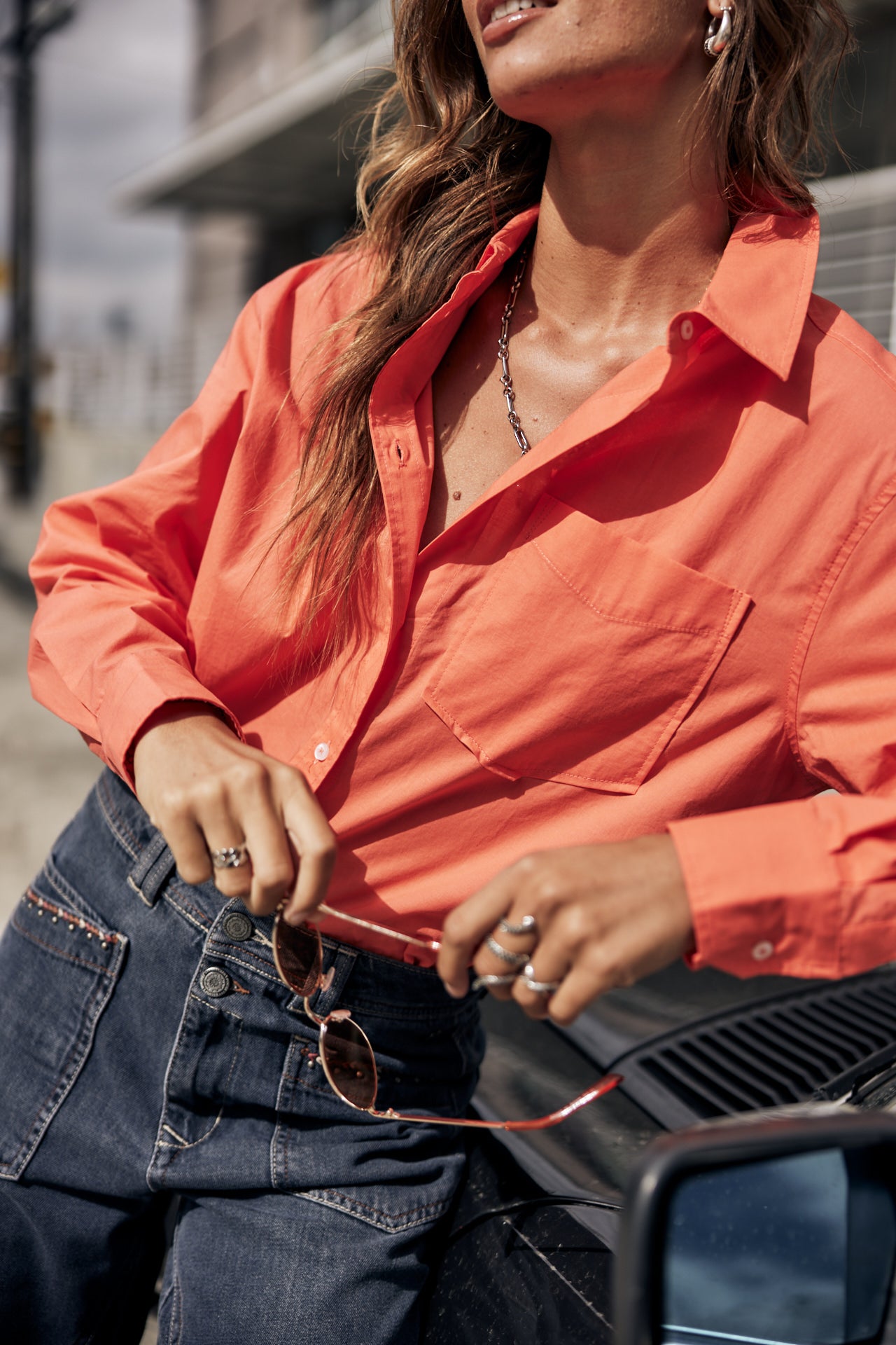 
              

Chemise oversize Femme Chella Plain Color hot coral | Freeman T. Porter
            