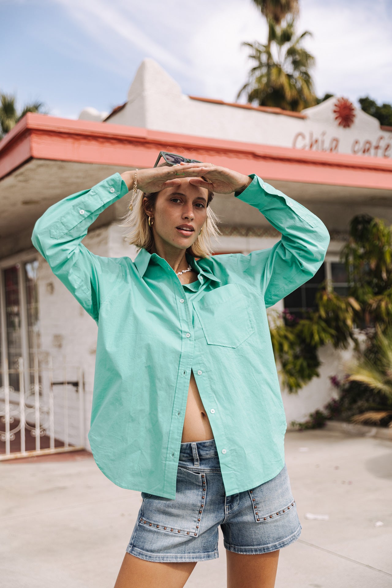 

Oversize shirt Women Chella Plain Color billiard | Freeman T. Porter