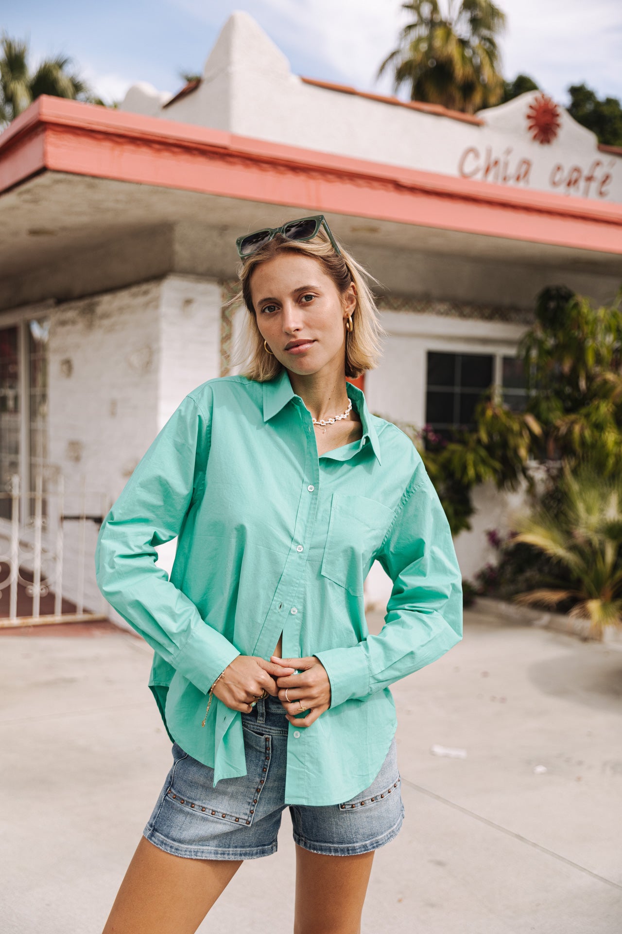 

Oversize shirt Women Chella Plain Color billiard | Freeman T. Porter