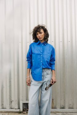 

Oversize-Hemd Damen Chella Plain Color french blue | Freeman T. Porter