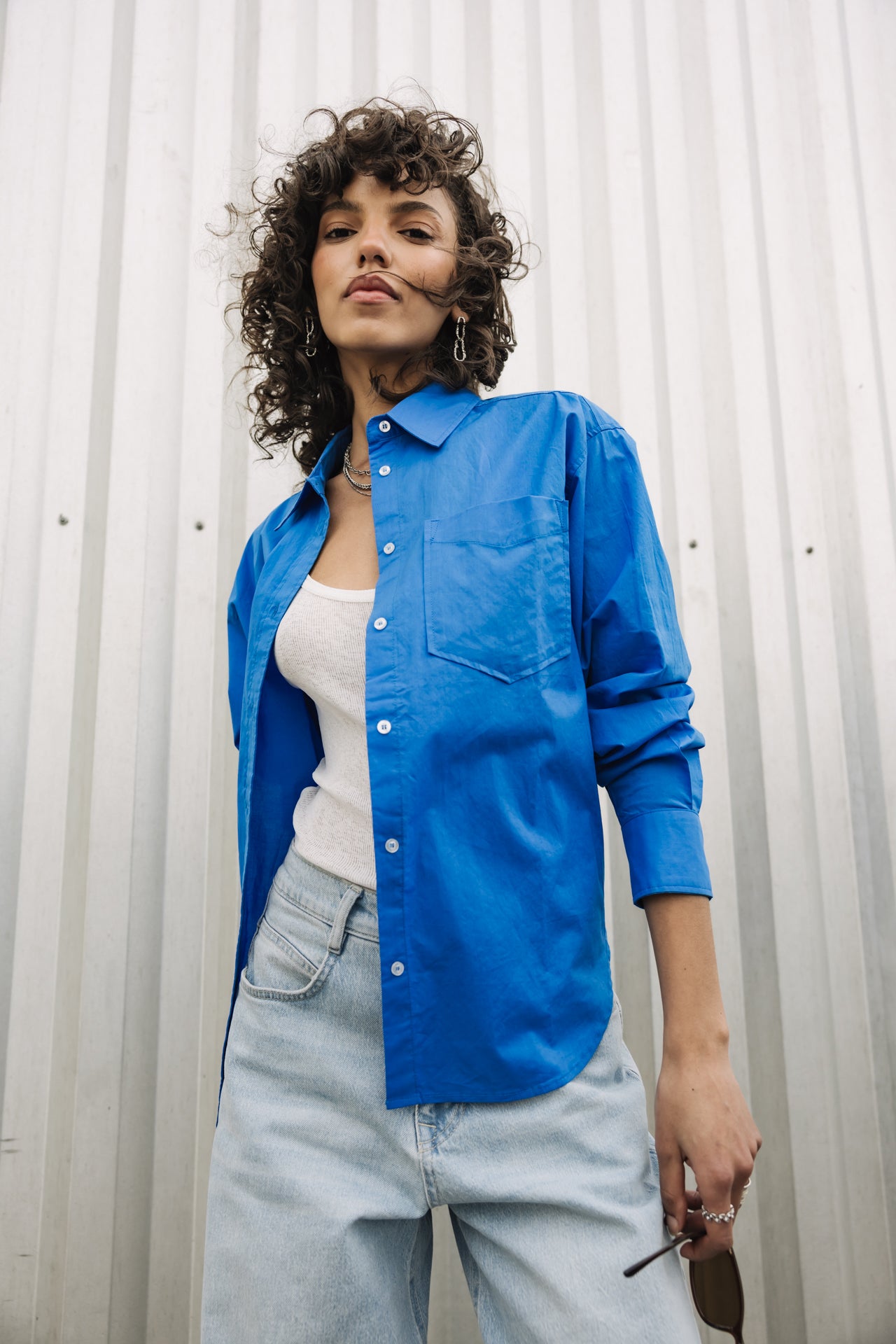 

Chemise oversize Femme Chella Plain Color french blue | Freeman T. Porter