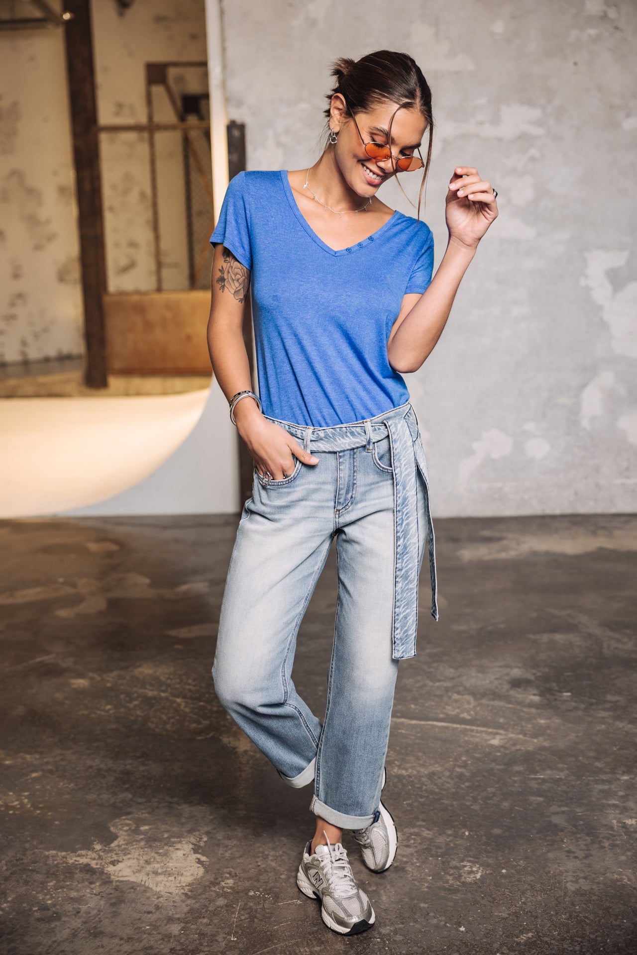 

Rhinestone logo T-shirt Woman Tarissa Icon princess blue | Freeman T. Porter