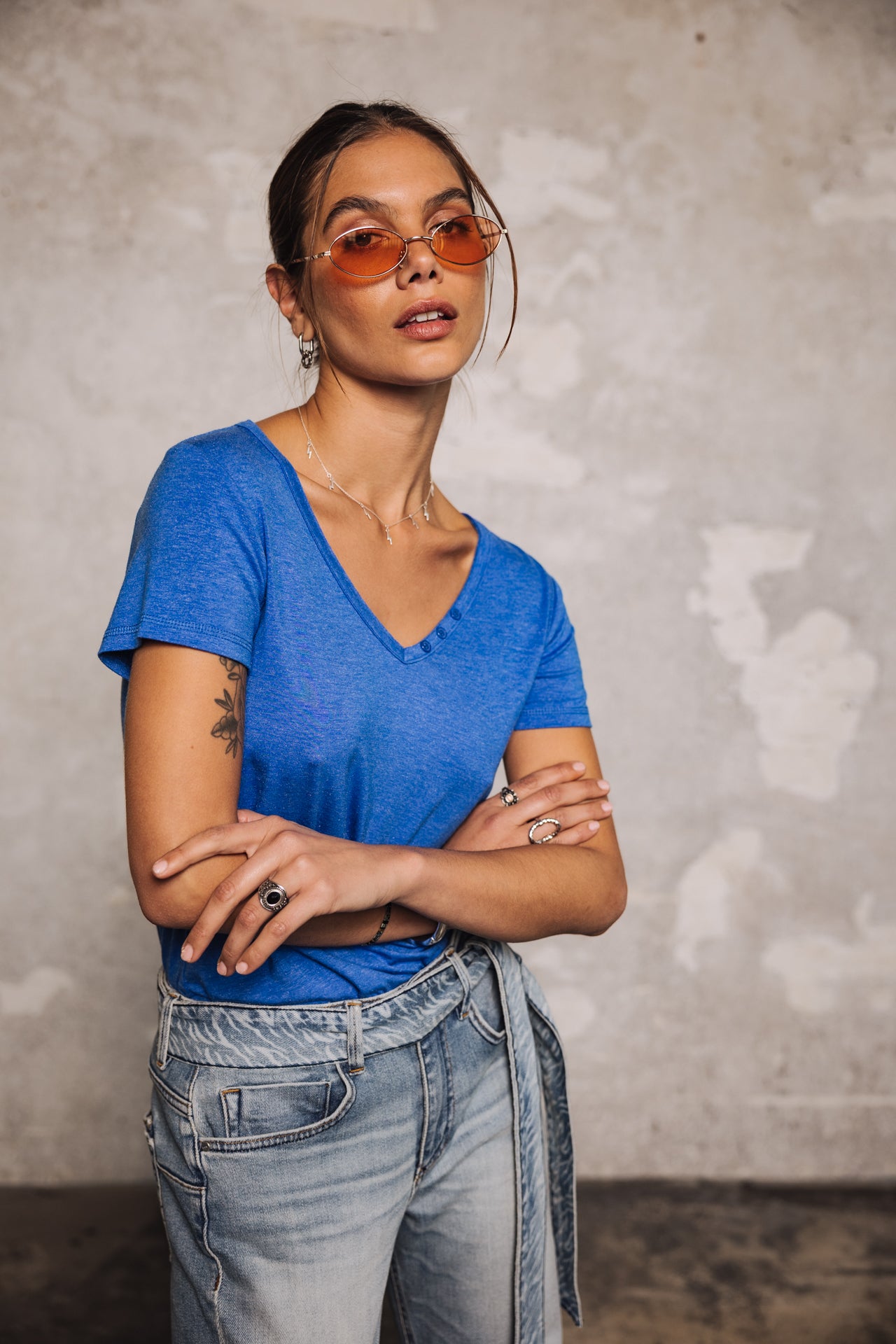 

Rhinestone logo T-shirt Woman Tarissa Icon princess blue | Freeman T. Porter