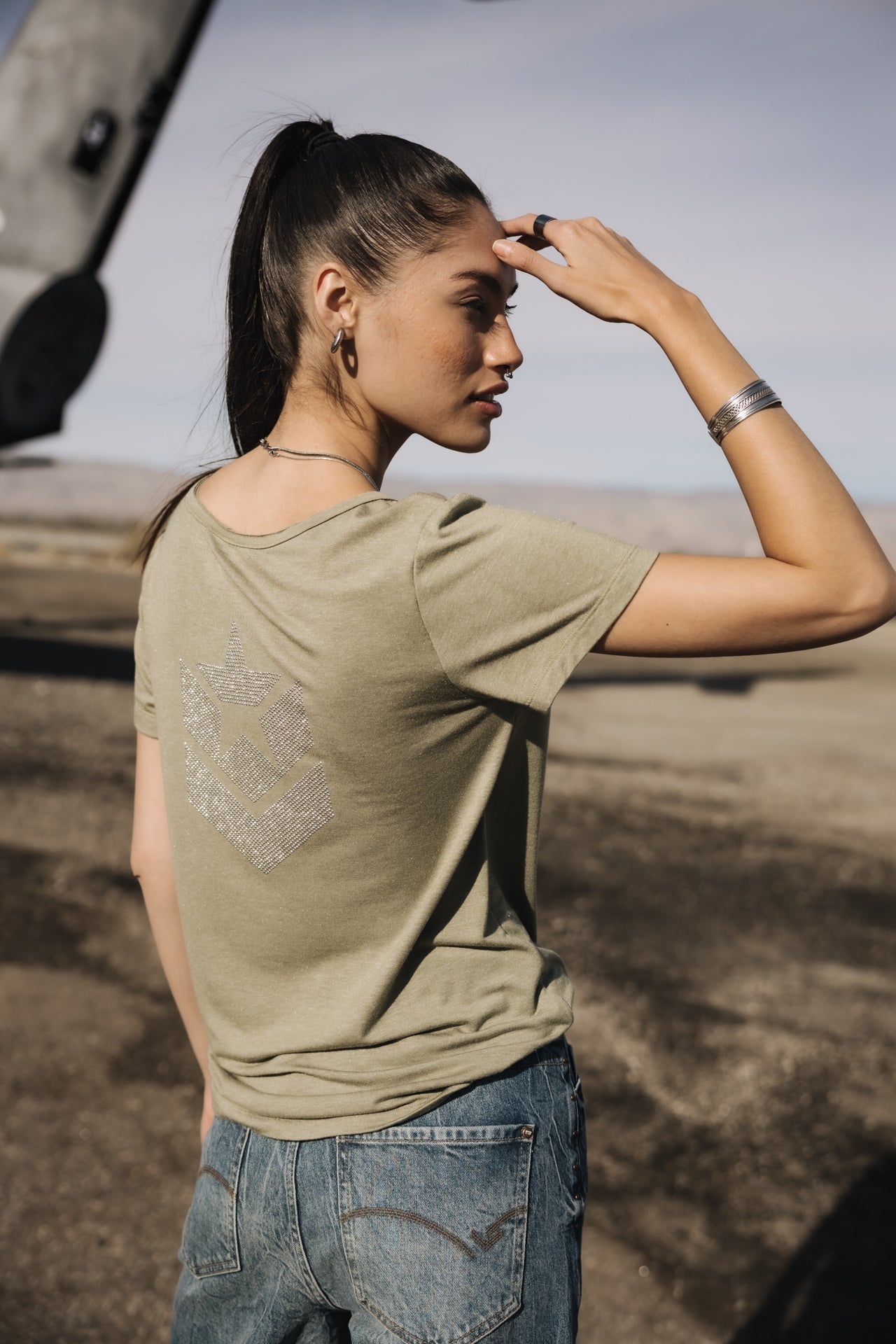 

T-shirt logo en strass Femme Tarissa Icon light khaki | Freeman T. Porter