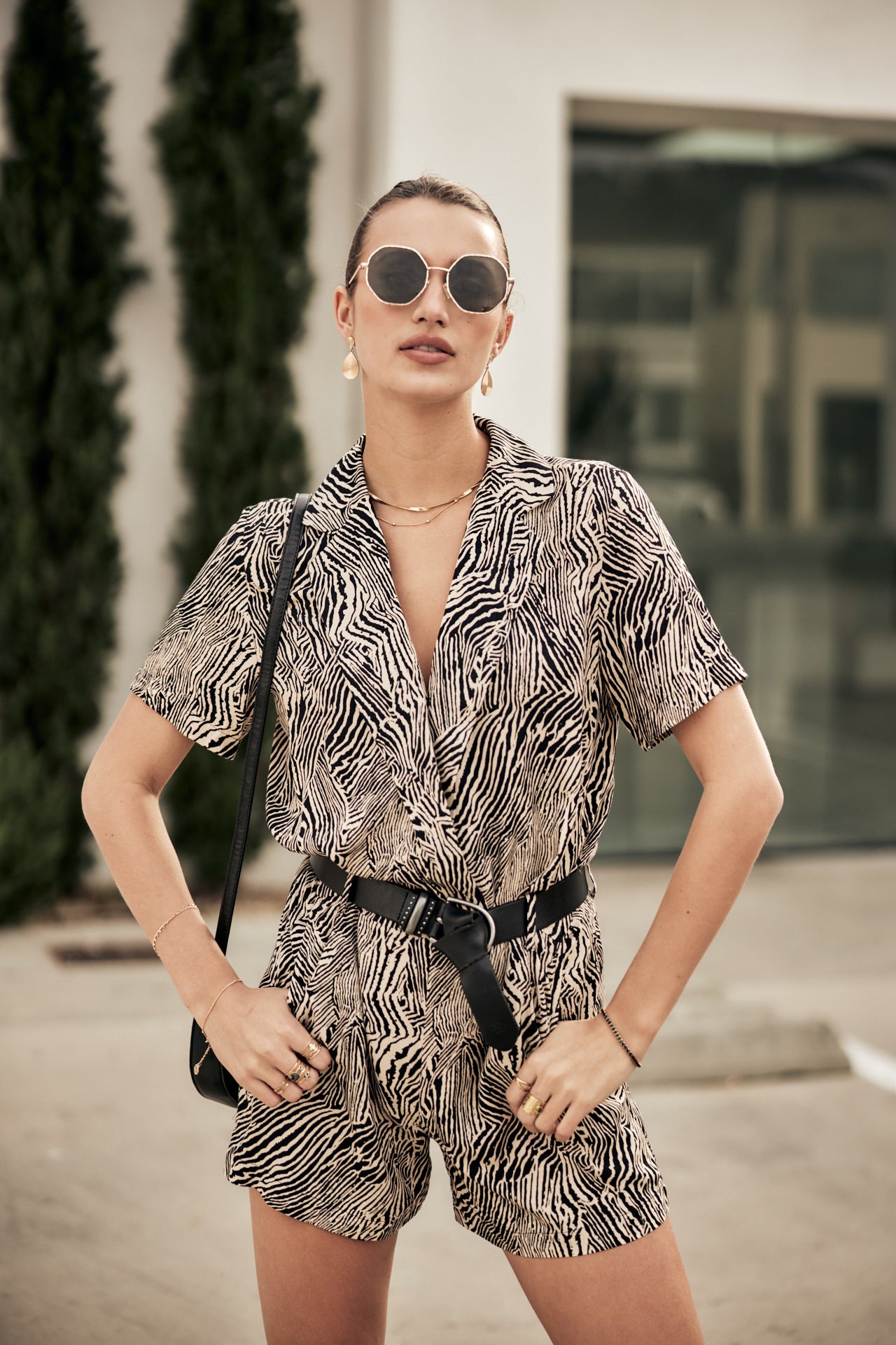 

Short Jumpsuit Woman Loana Short Cebra irish cream | Freeman T. Porter