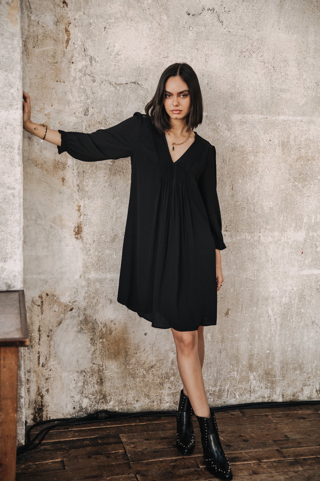
              

Kurzes Kleid Damen Juna Plain Color black | Freeman T. Porter
            