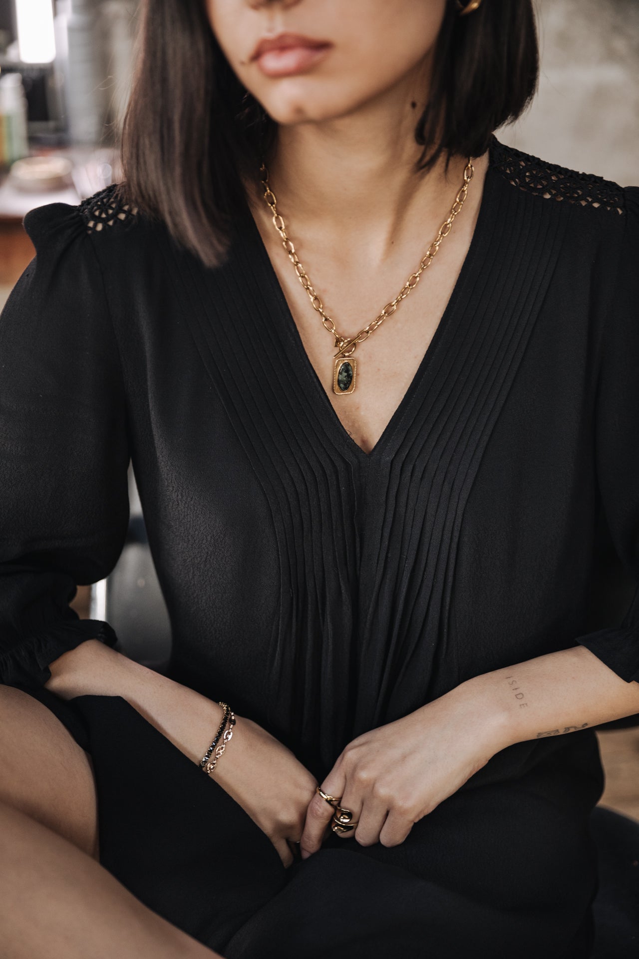 

Kurzes Kleid Damen Juna Plain Color black | Freeman T. Porter