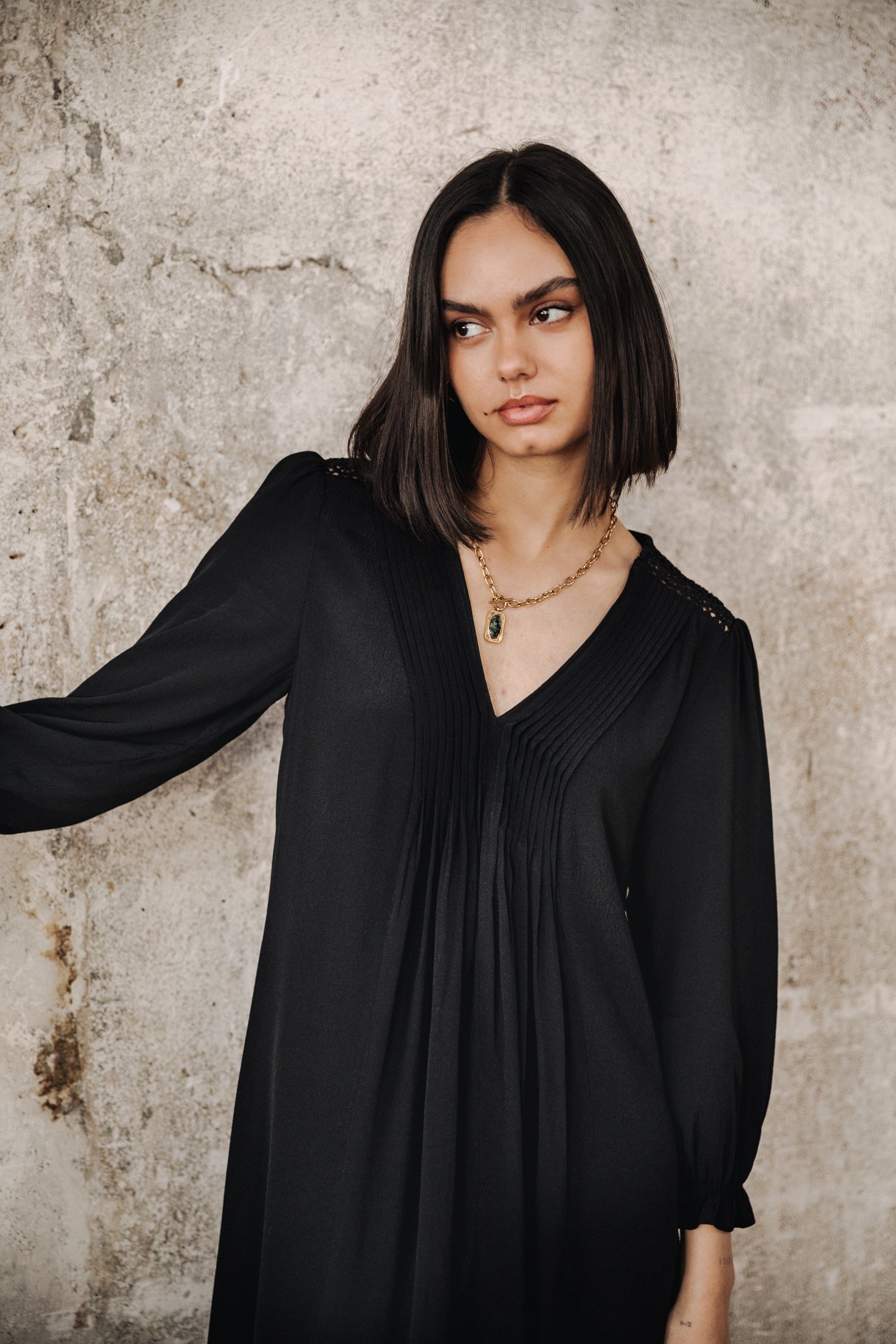 

Kurzes Kleid Damen Juna Plain Color black | Freeman T. Porter