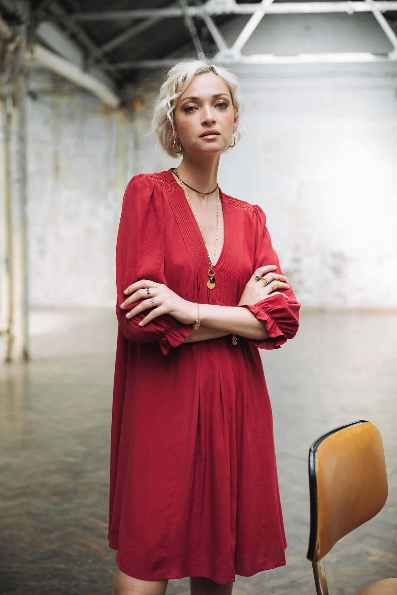 

Sa coupe ample l'encolure Femme Juna Plain Color rhubarb | Freeman T. Porter