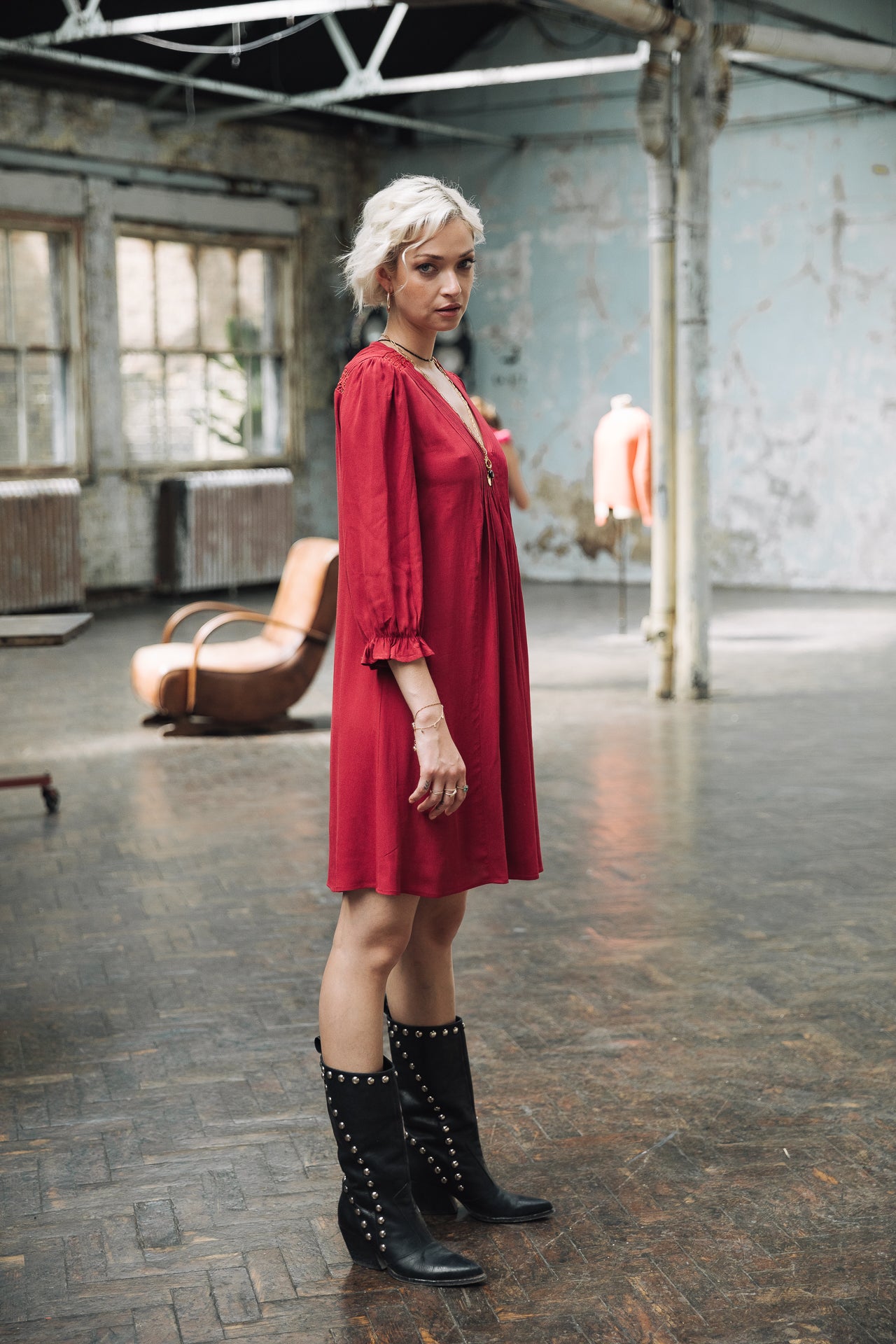 

Sa coupe ample l'encolure Femme Juna Plain Color rhubarb | Freeman T. Porter