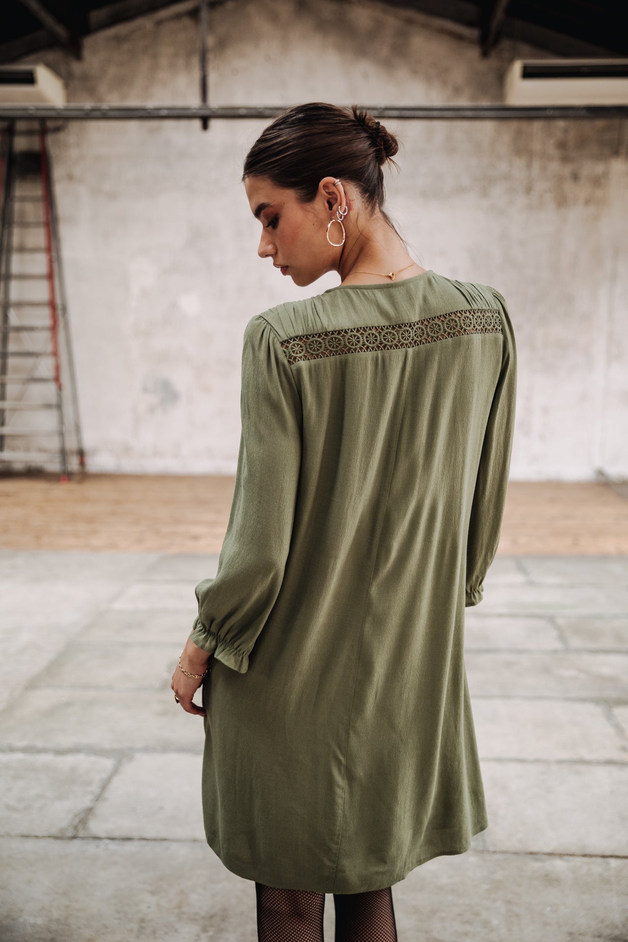 

Robe courte Femme Juna Plain Color olivine | Freeman T. Porter