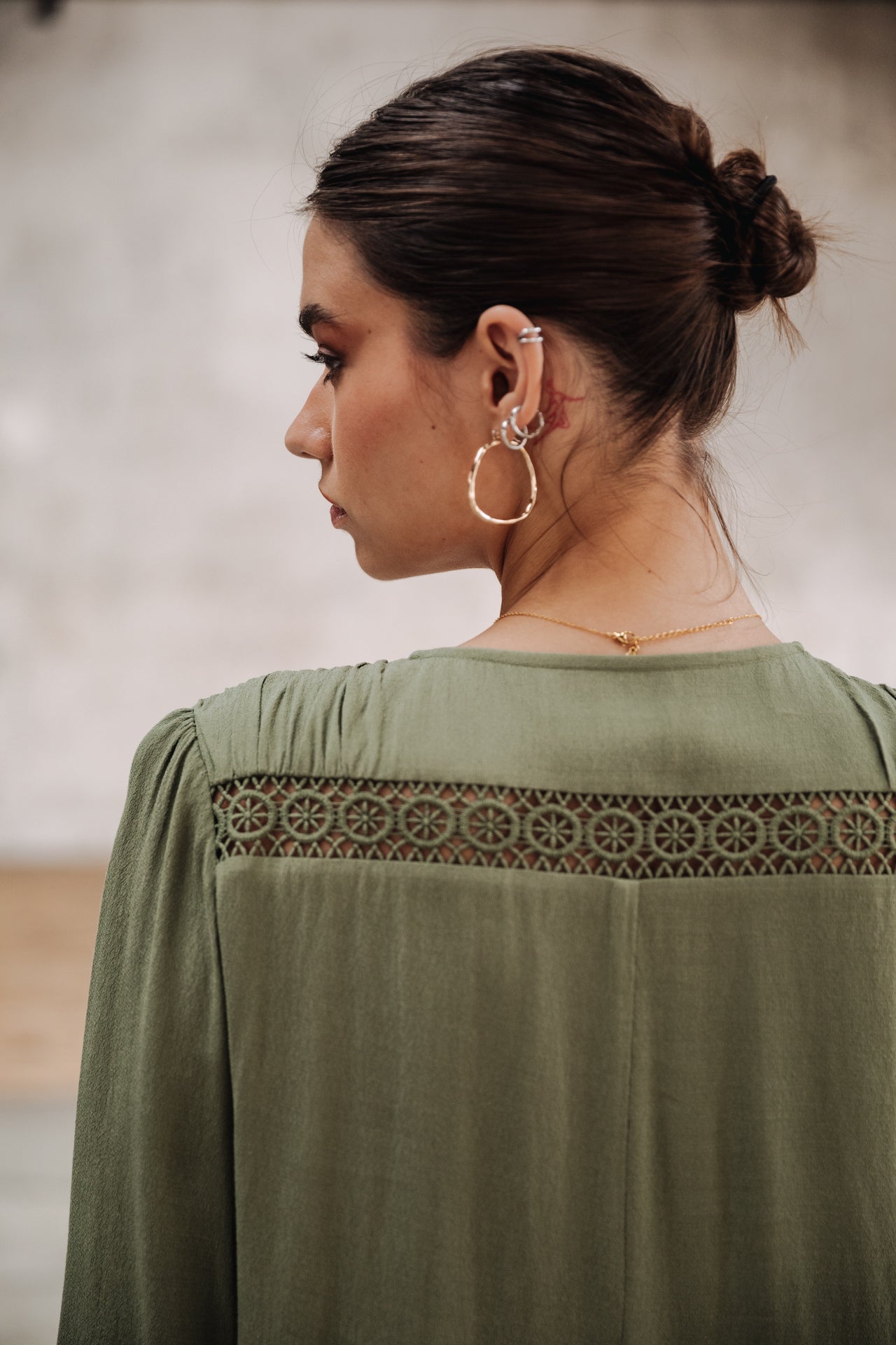 

Robe courte Femme Juna Plain Color olivine | Freeman T. Porter