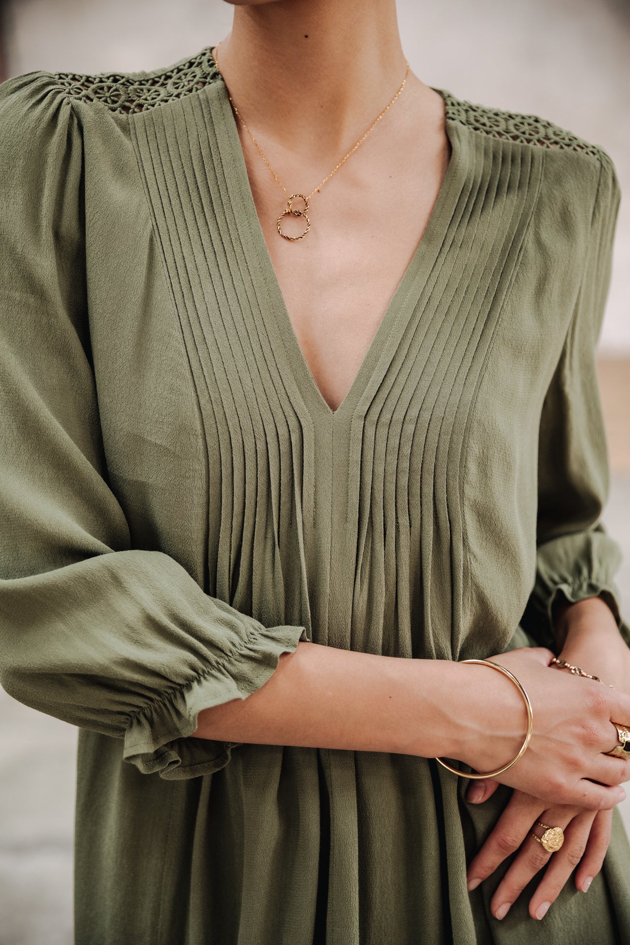 

Robe courte Femme Juna Plain Color olivine | Freeman T. Porter
