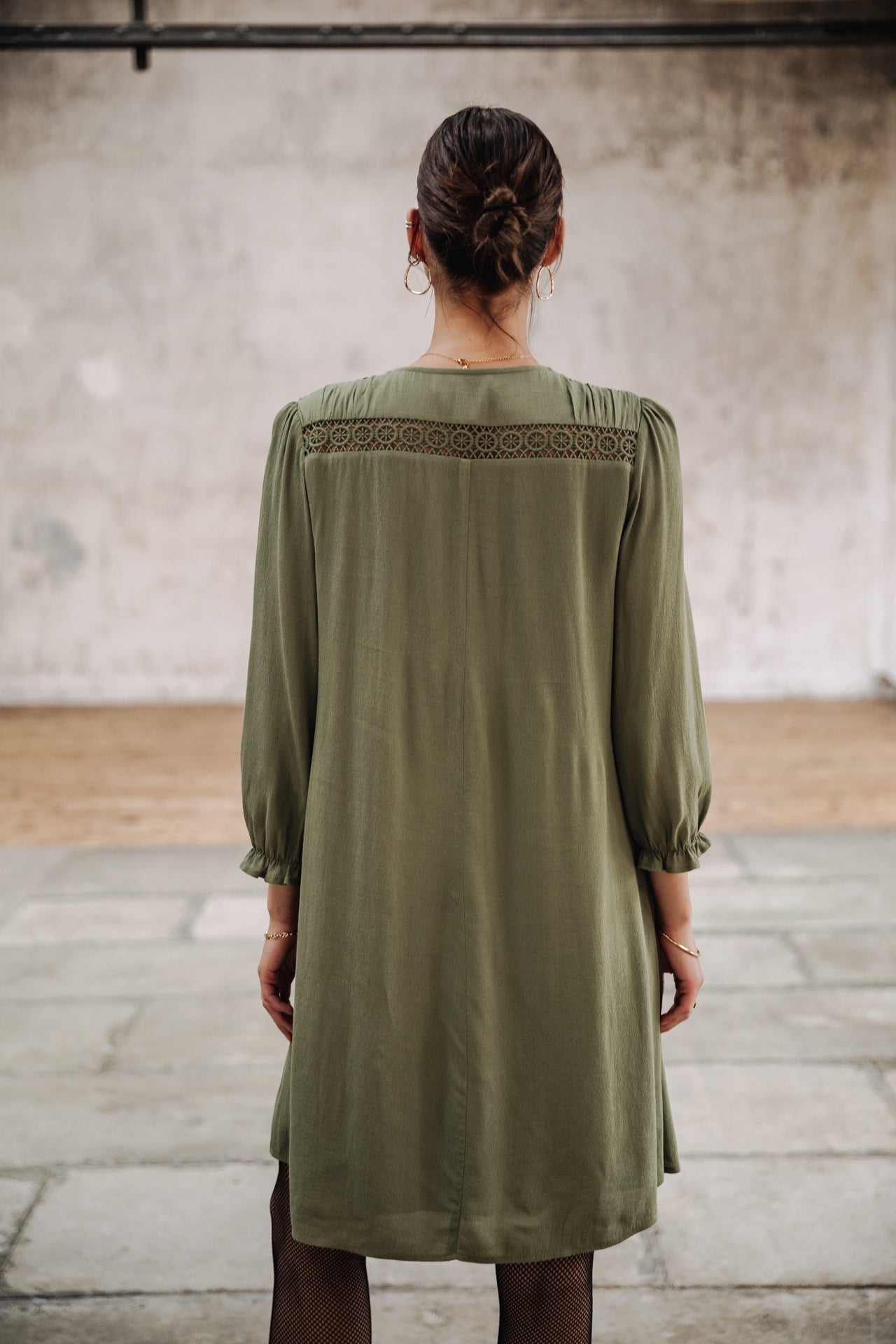 

Robe courte Femme Juna Plain Color olivine | Freeman T. Porter