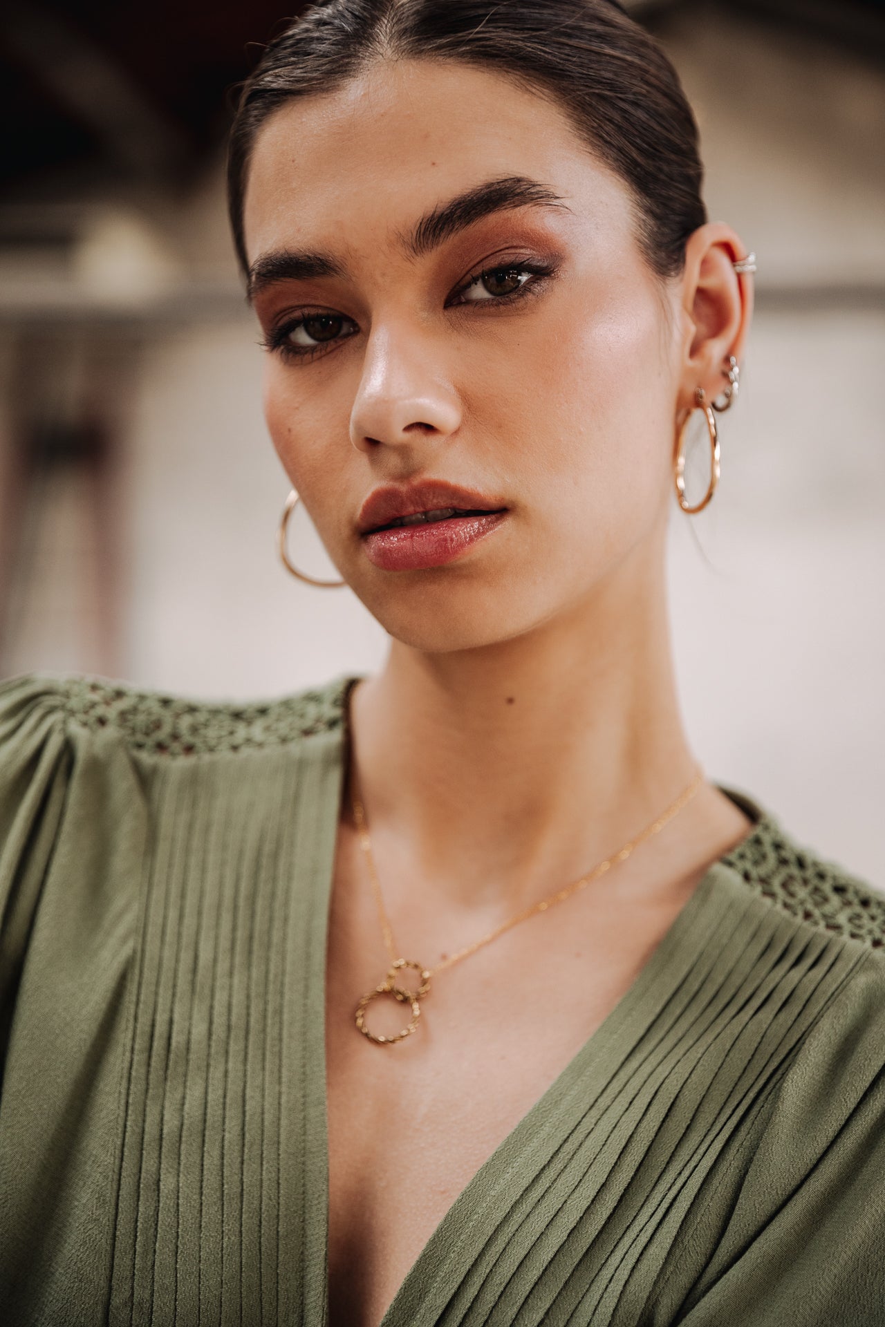 

Robe courte Femme Juna Plain Color olivine | Freeman T. Porter