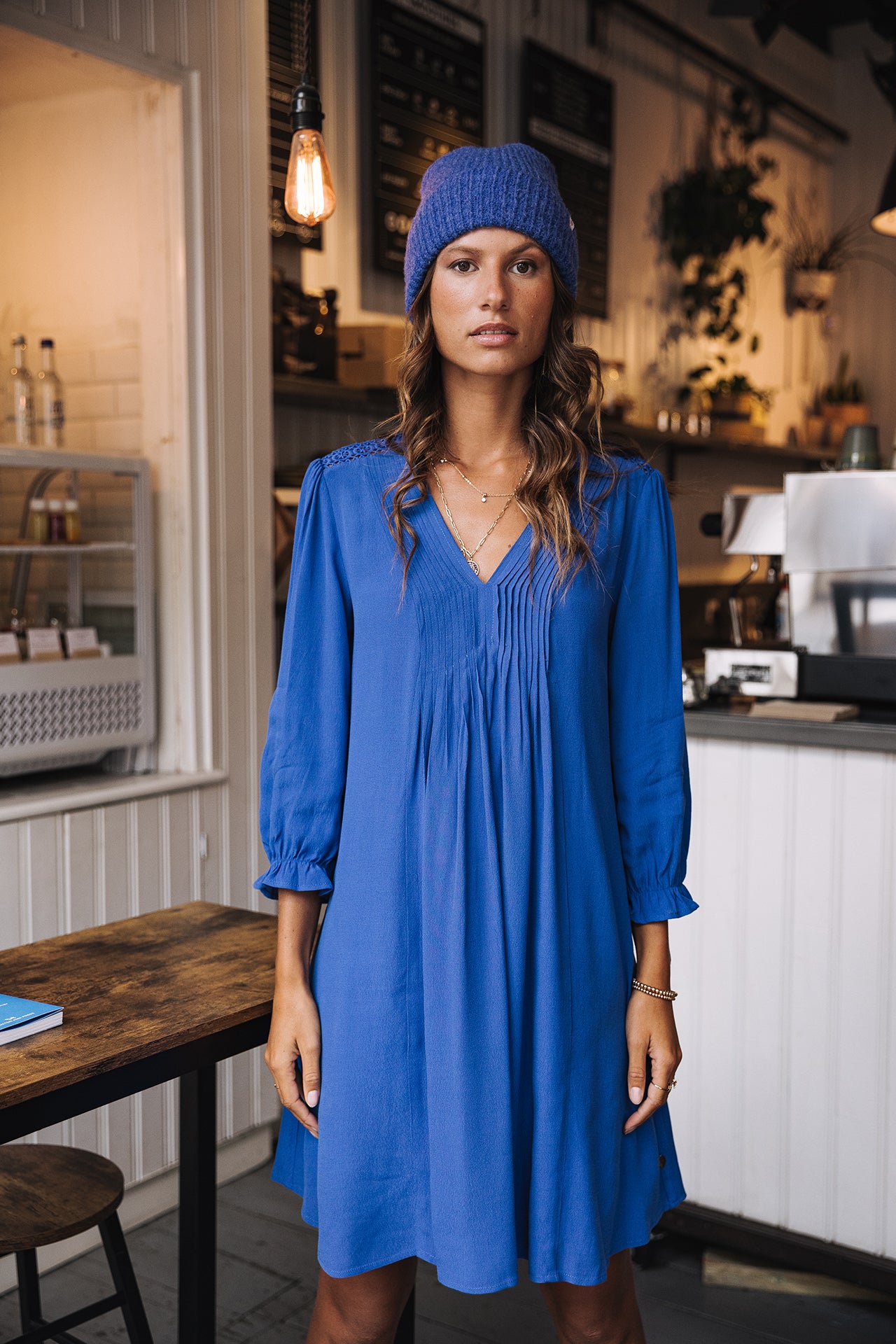 

Robe courte Femme Juna Plain Color electric blue | Freeman T. Porter
