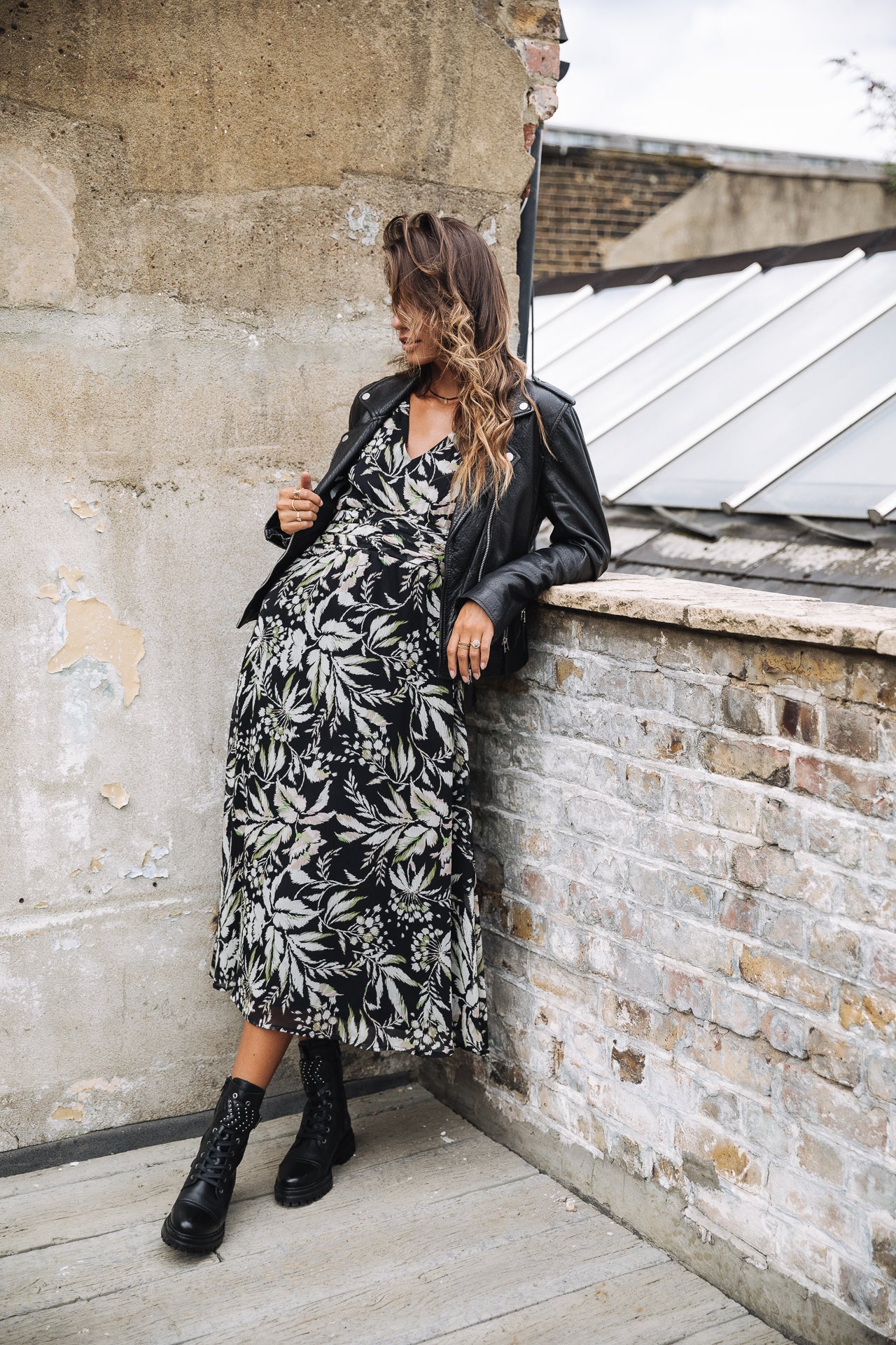 

Robe longue Frau Ravena Wildflowers black | Freeman T. Porter