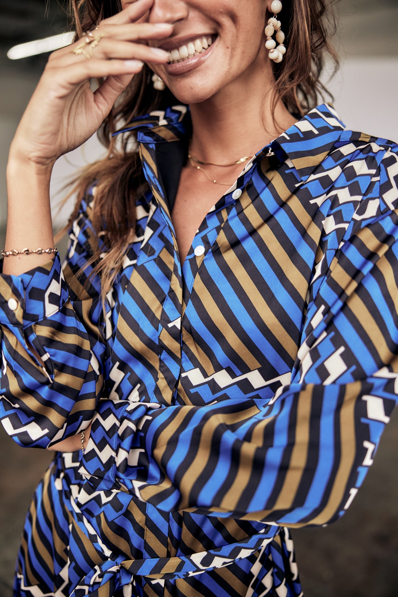 

Robe chemise Femme Rawen Zag electric blue | Freeman T. Porter