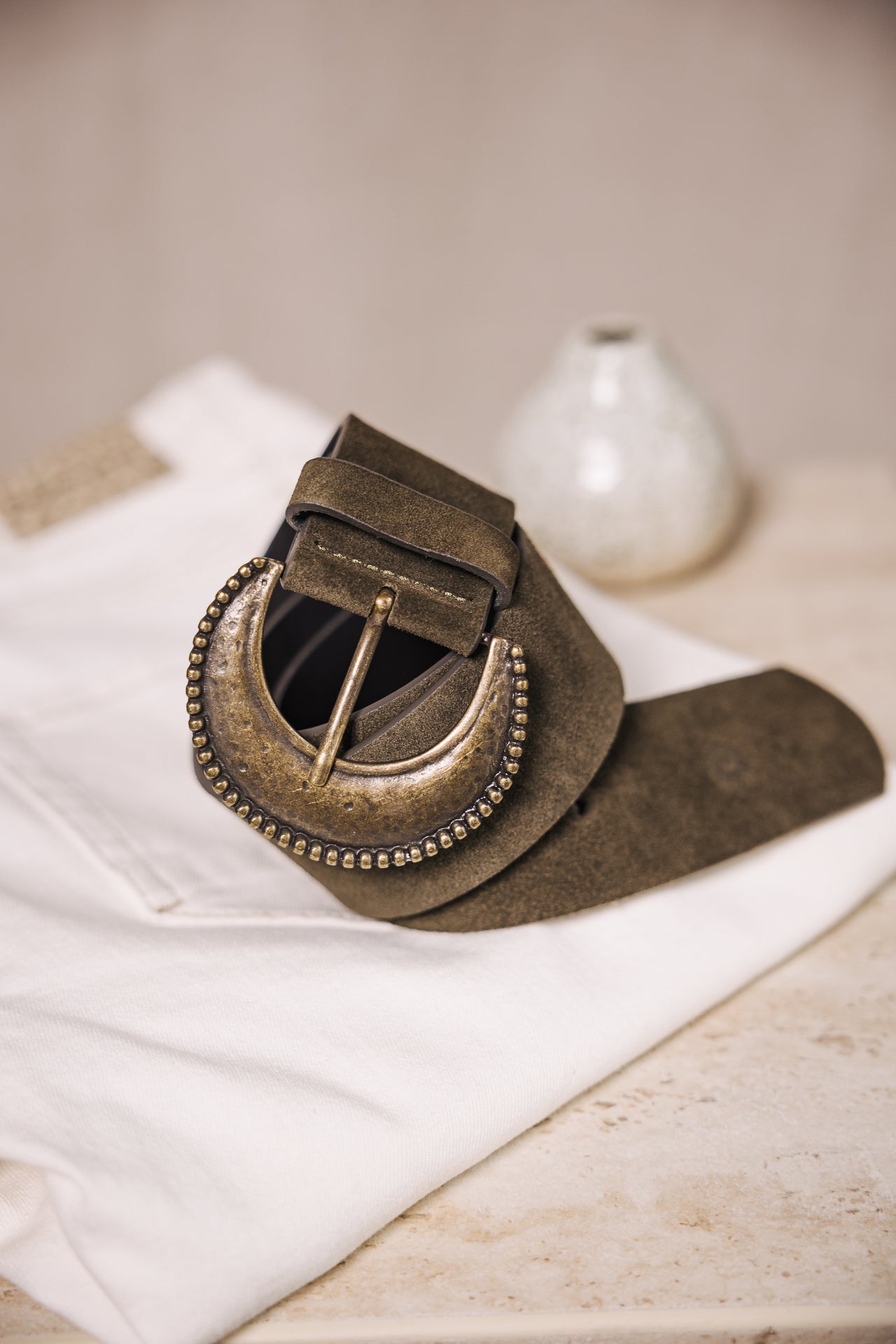 

Leather belt Woman Jalma khaki | Freeman T. Porter