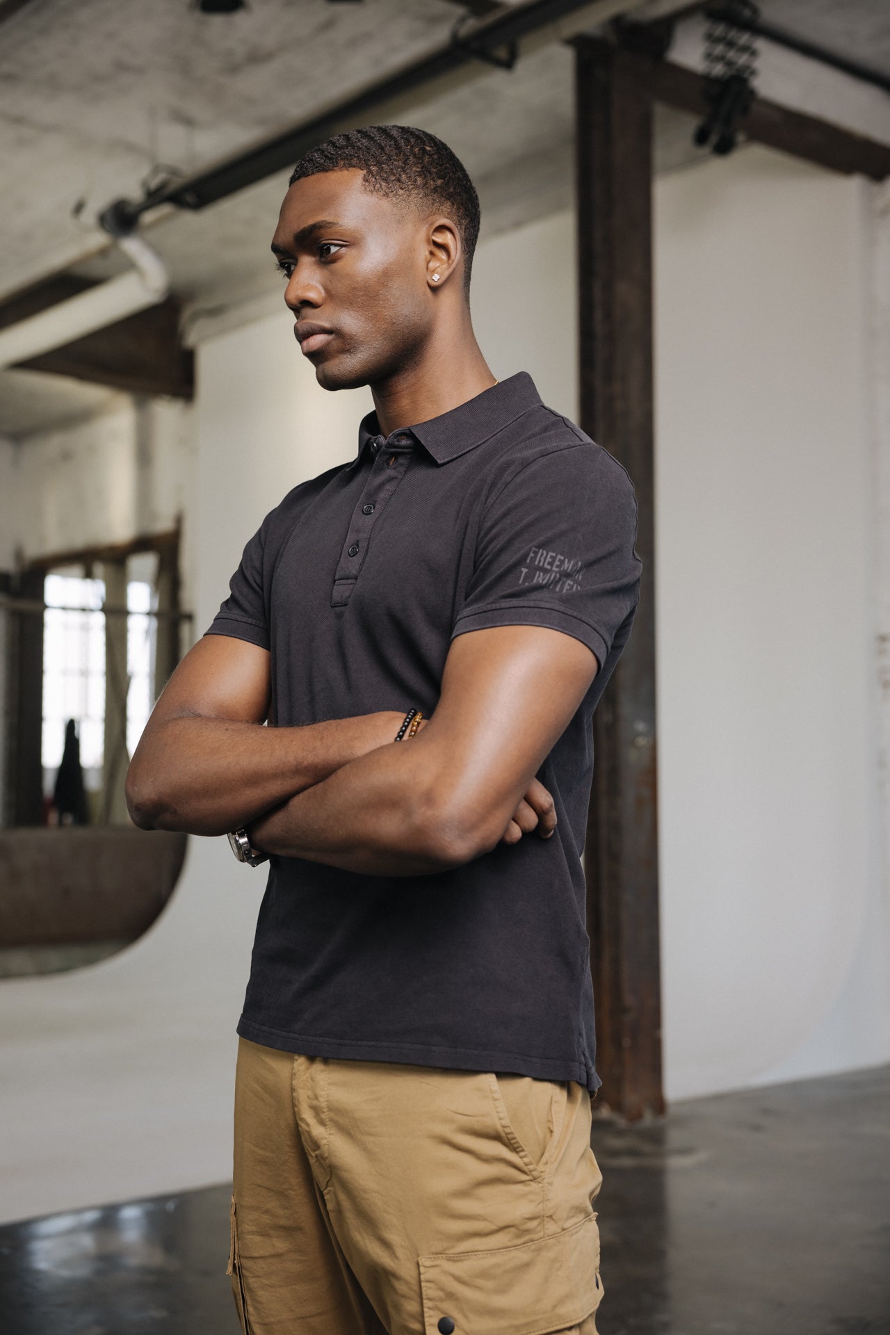 

Polo bordado Hombres Tadley Cotone black | Freeman T. Porter