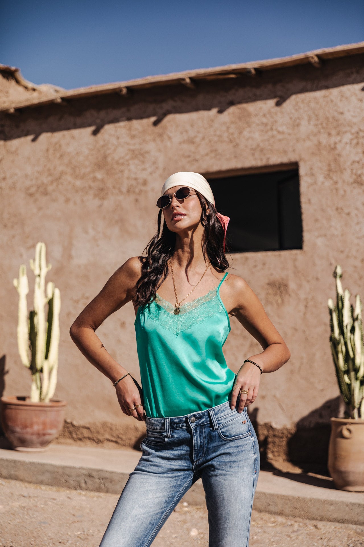 

Fließendes Tanktop mit Spitzen Damen Thylia Lace Fabric Mix billiard | Freeman T. Porter