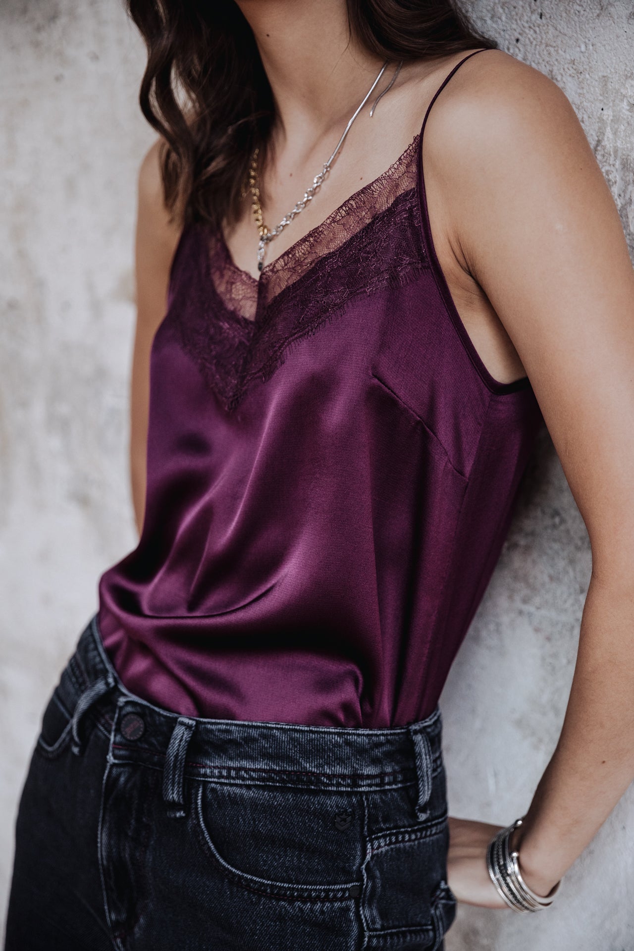 
              

Débardeur fluide avec dentelles Femme Thylia Lace Fabric Mix winetasting | Freeman T. Porter
            