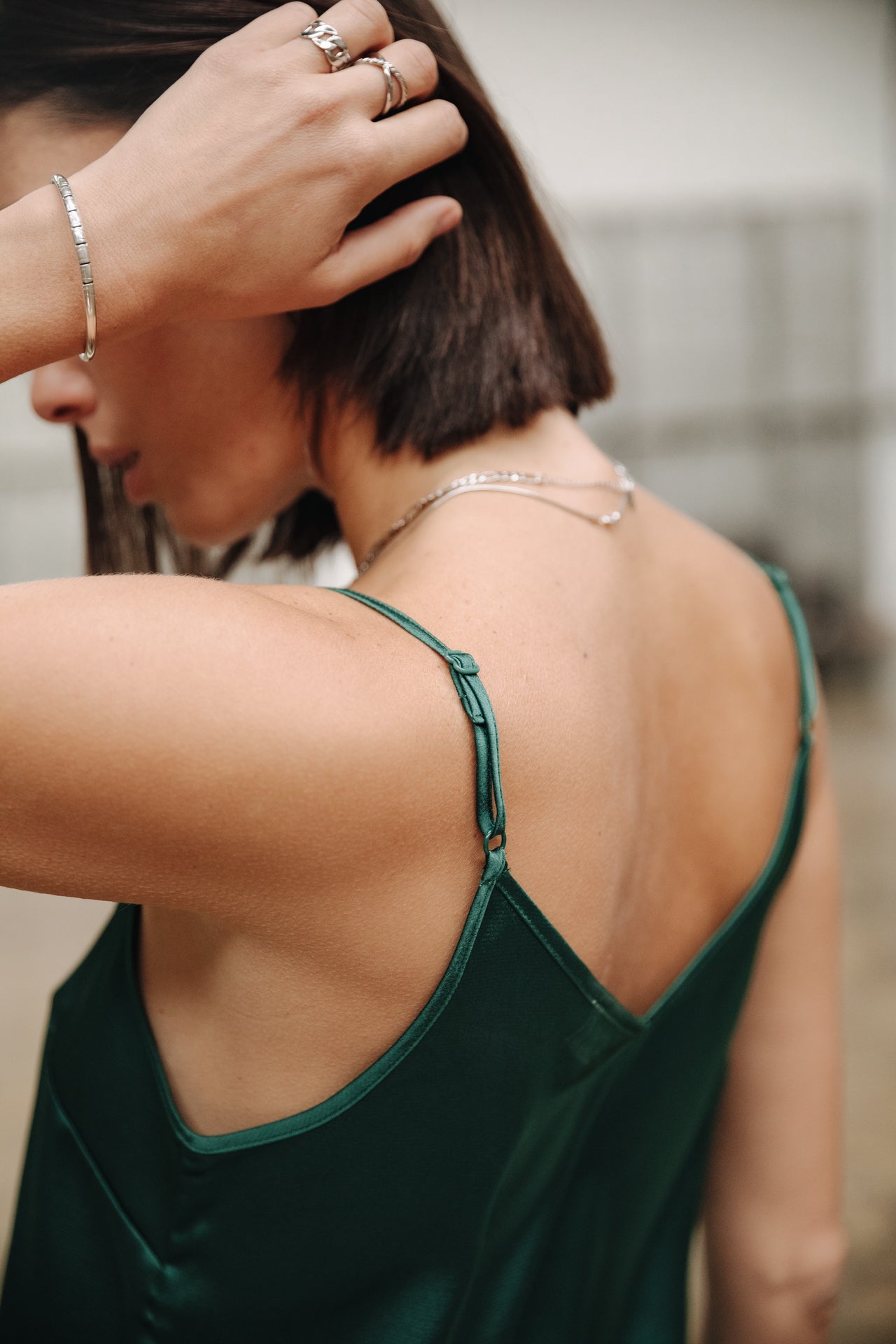 

Satin-Camisole mit Spitze Damen Thylia Lace Fabric Mix evergreen | Freeman T. Porter