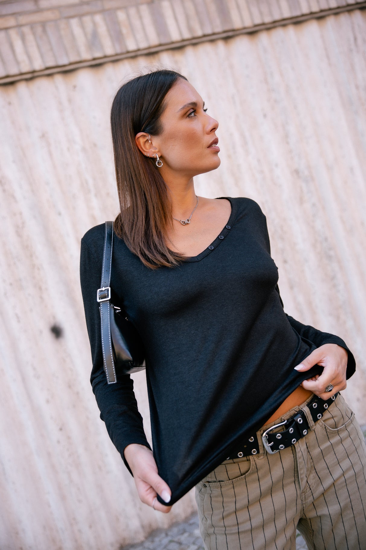 freeman t. porter Torina Icon T-shirt logo en strass Femme black