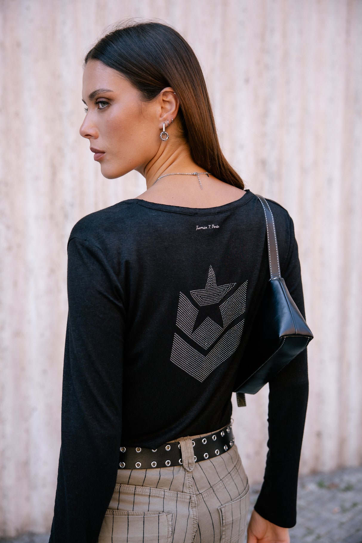 

T-shirt logo en strass Femme Torina Icon black | Freeman T. Porter