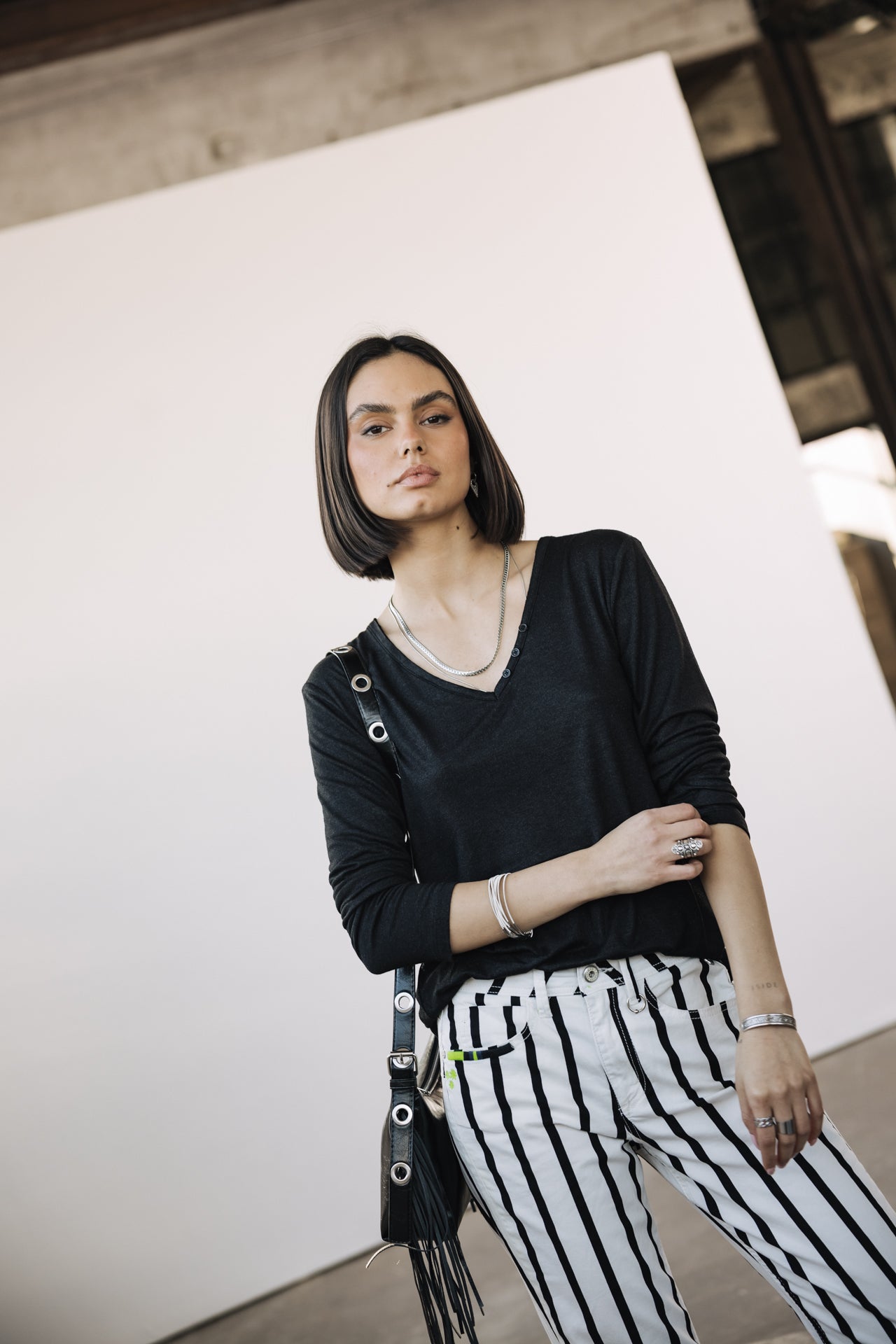 

Camiseta con logotipo de strass Mujer Torina Icon black | Freeman T. Porter