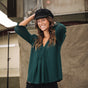 

Top manches 3/4 Woman Kamille Voile deep teal | Freeman T. Porter