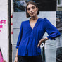 

Top manches 3/4 Woman Kamille Voile electric blue | Freeman T. Porter