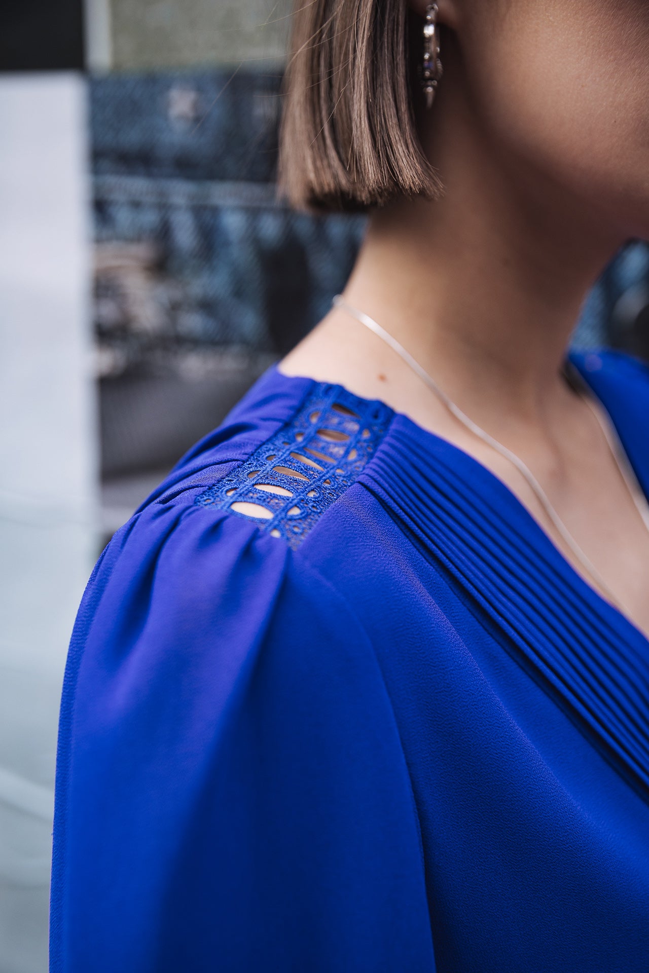 

Top manches 3/4 Woman Kamille Voile electric blue | Freeman T. Porter