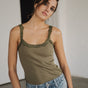 

T-shirt sans manche Frau Dansy Rib loden frost | Freeman T. Porter