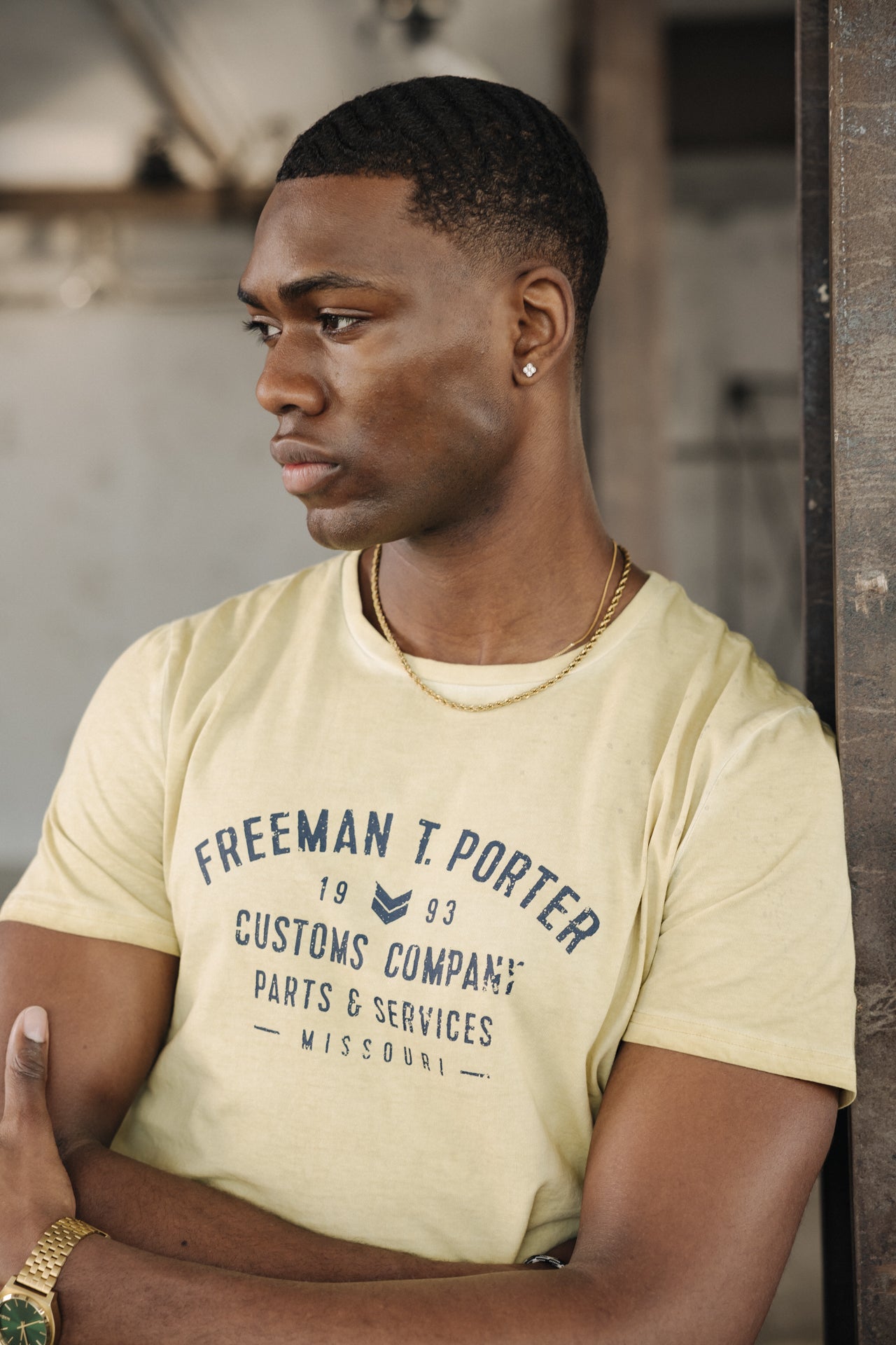 

T-shirt Men Ivander Oil Dye corn | Freeman T. Porter