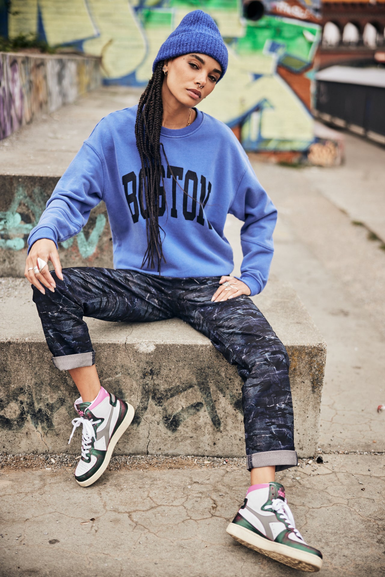 

Sweat col rond Femme Solene Print Boston surf the web | Freeman T. Porter