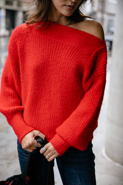 

Boat neck sweater Women Peria Rib salsa | Freeman T. Porter