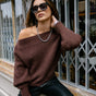 

Pull col bateau Femme Peria Rib dark brown | Freeman T. Porter