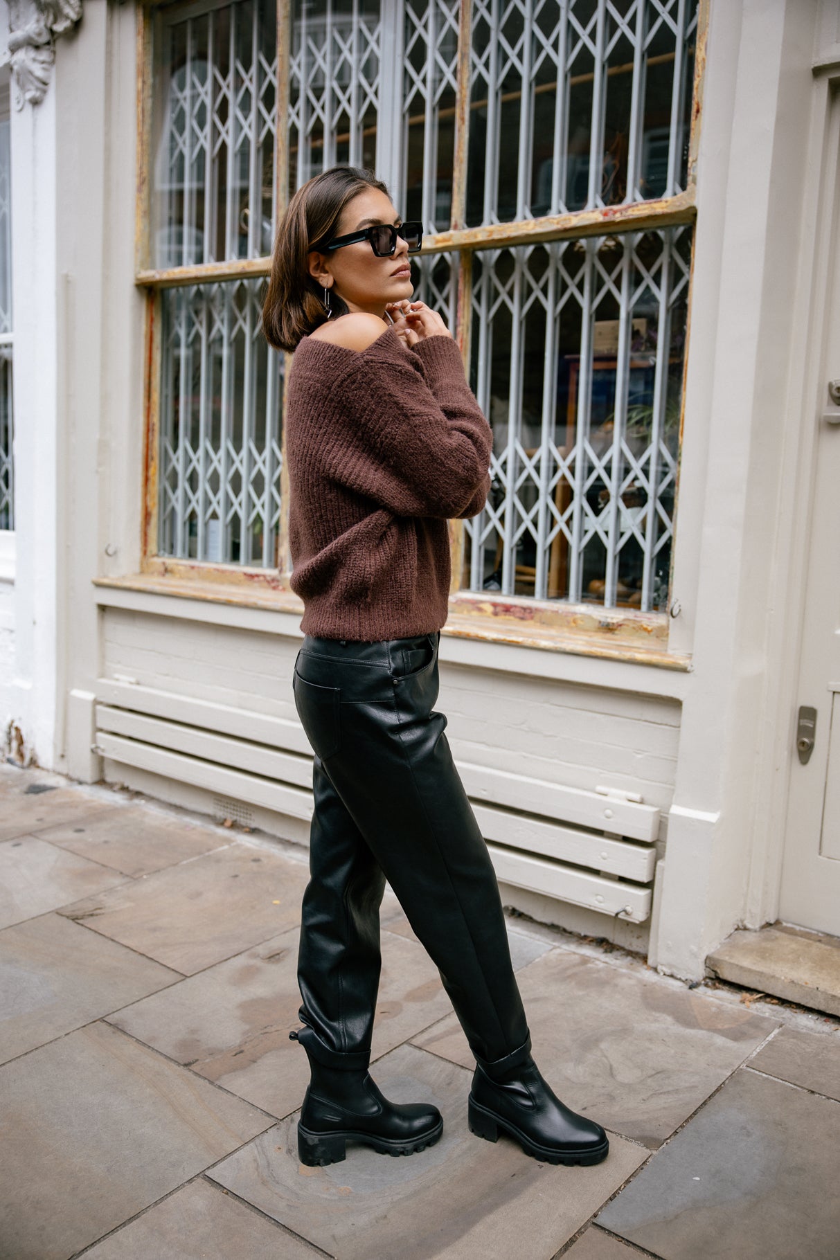 

Pull col bateau Frau Peria Rib dark brown | Freeman T. Porter