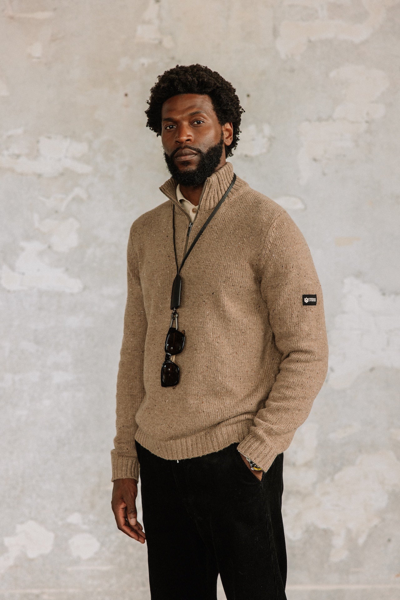 

Pull col montant zippé Men Franky Kiruna brown melange | Freeman T. Porter