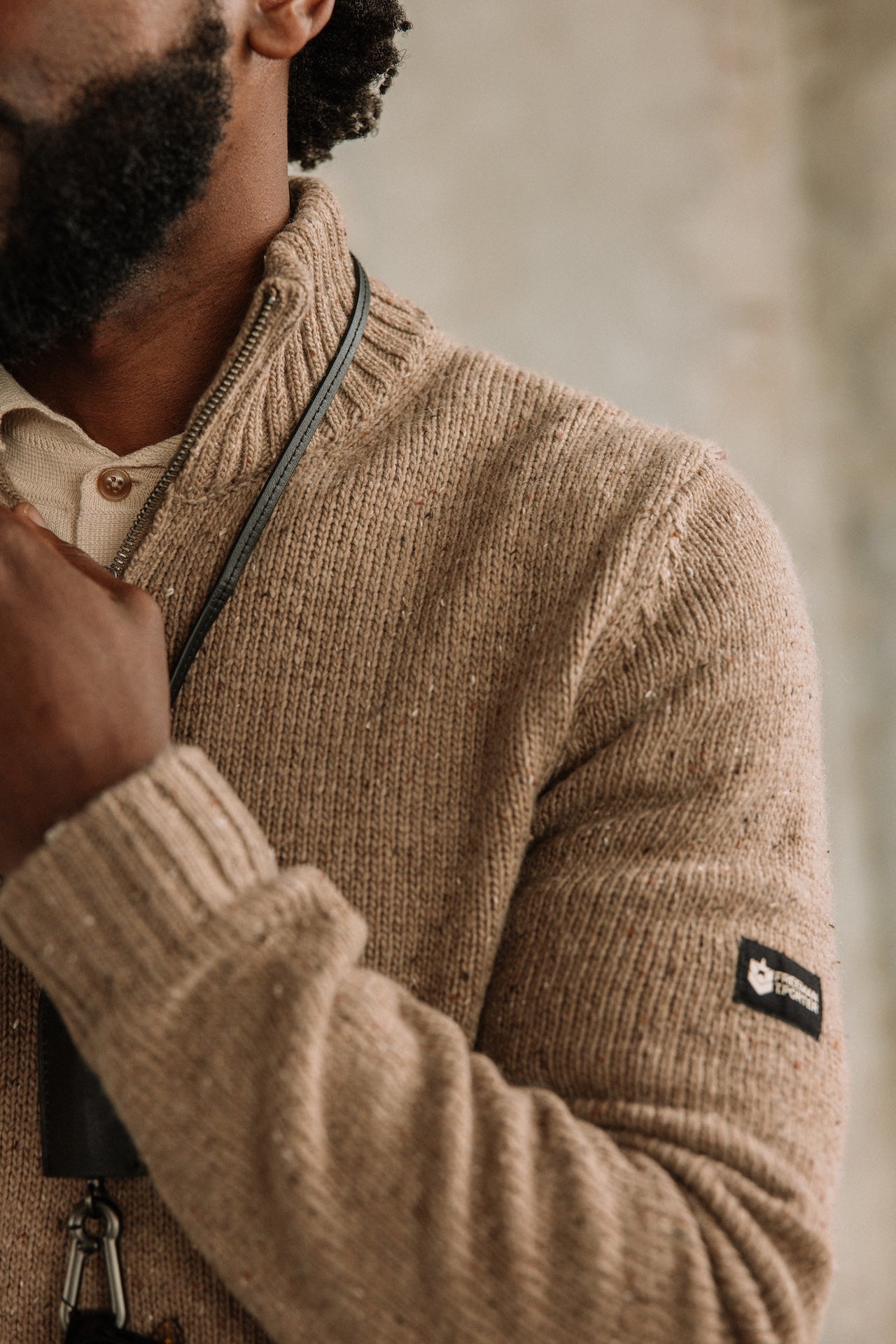

Pull col montant zippé Men Franky Kiruna brown melange | Freeman T. Porter