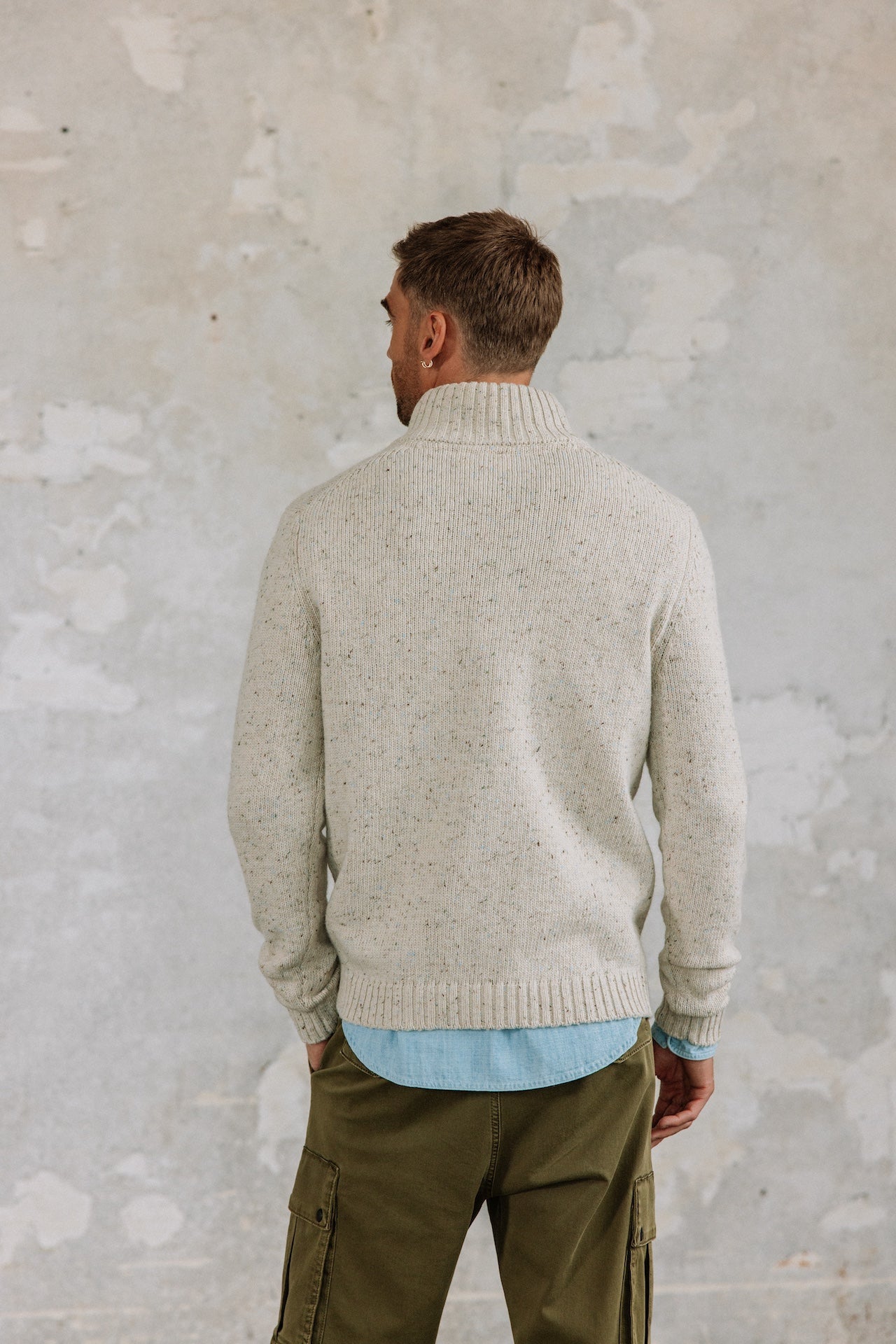 

Pull col montant zippé Hombres Franky Kiruna beige melange | Freeman T. Porter